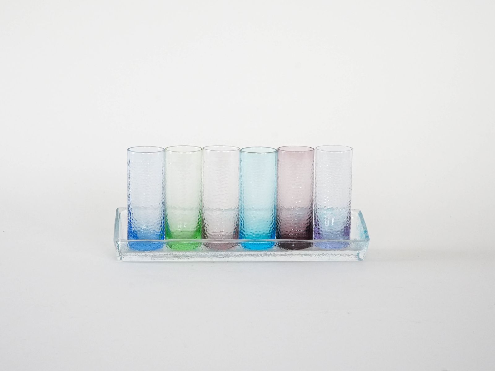 Set Of Glasses With A Tray, Italian Design, 1970s, Made In Italy photo for sale