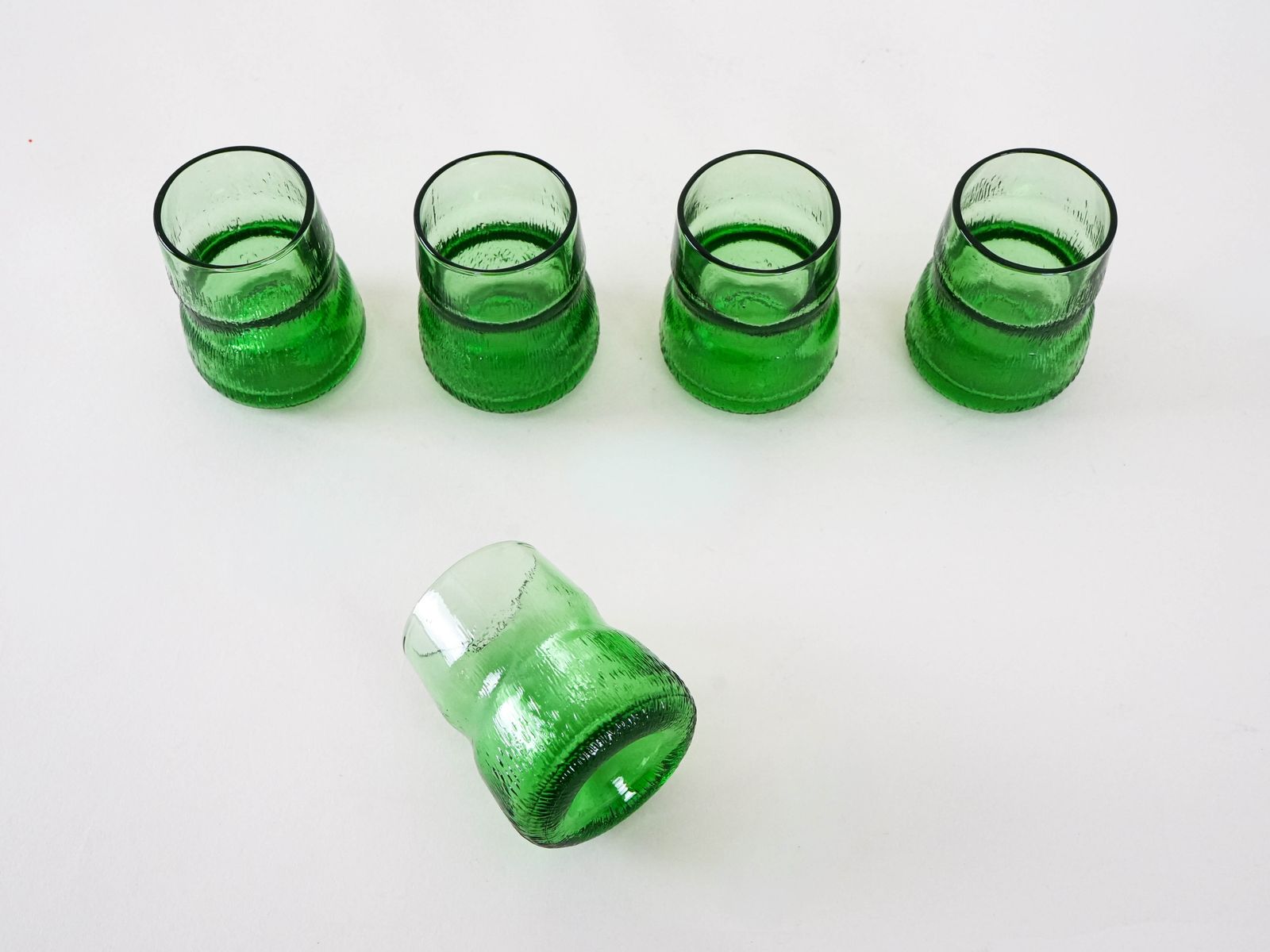 Set Of Green Glasses, Italian Design, 1970s, Made In Italy photo 259.0