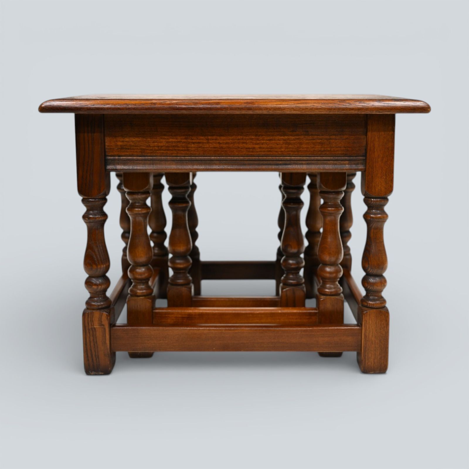 photo buy Oak Old Charm Nest Of Tables Gold Diamond Badge Tudor Brown Free Uk Delivery