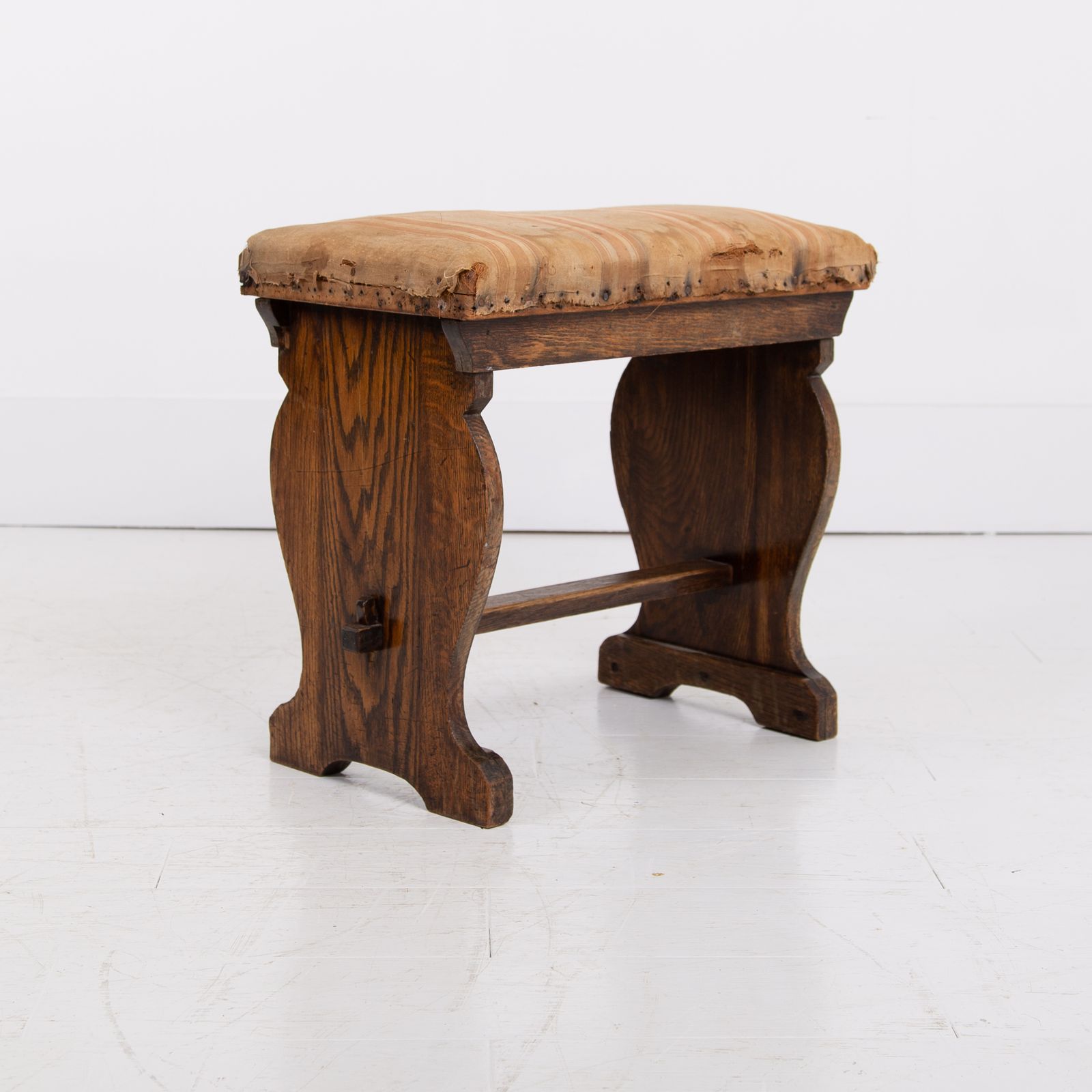 Pair Oak Arts And Crafts Low Stools We Have 2 Pairs photo vinterior