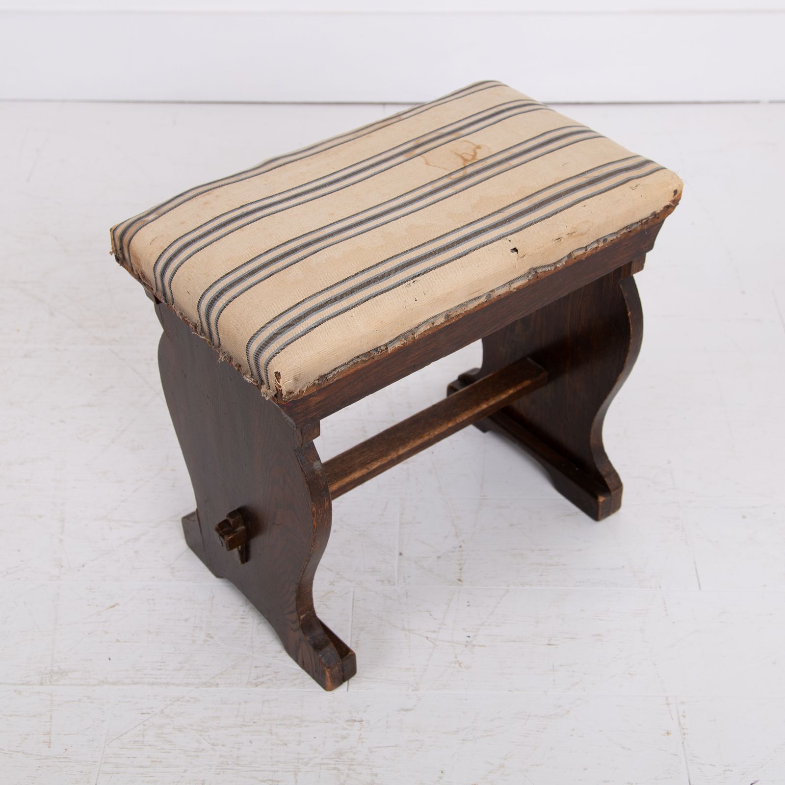 Pair Oak Arts And Crafts Low Stools We Have 2 Pairs photo vintage