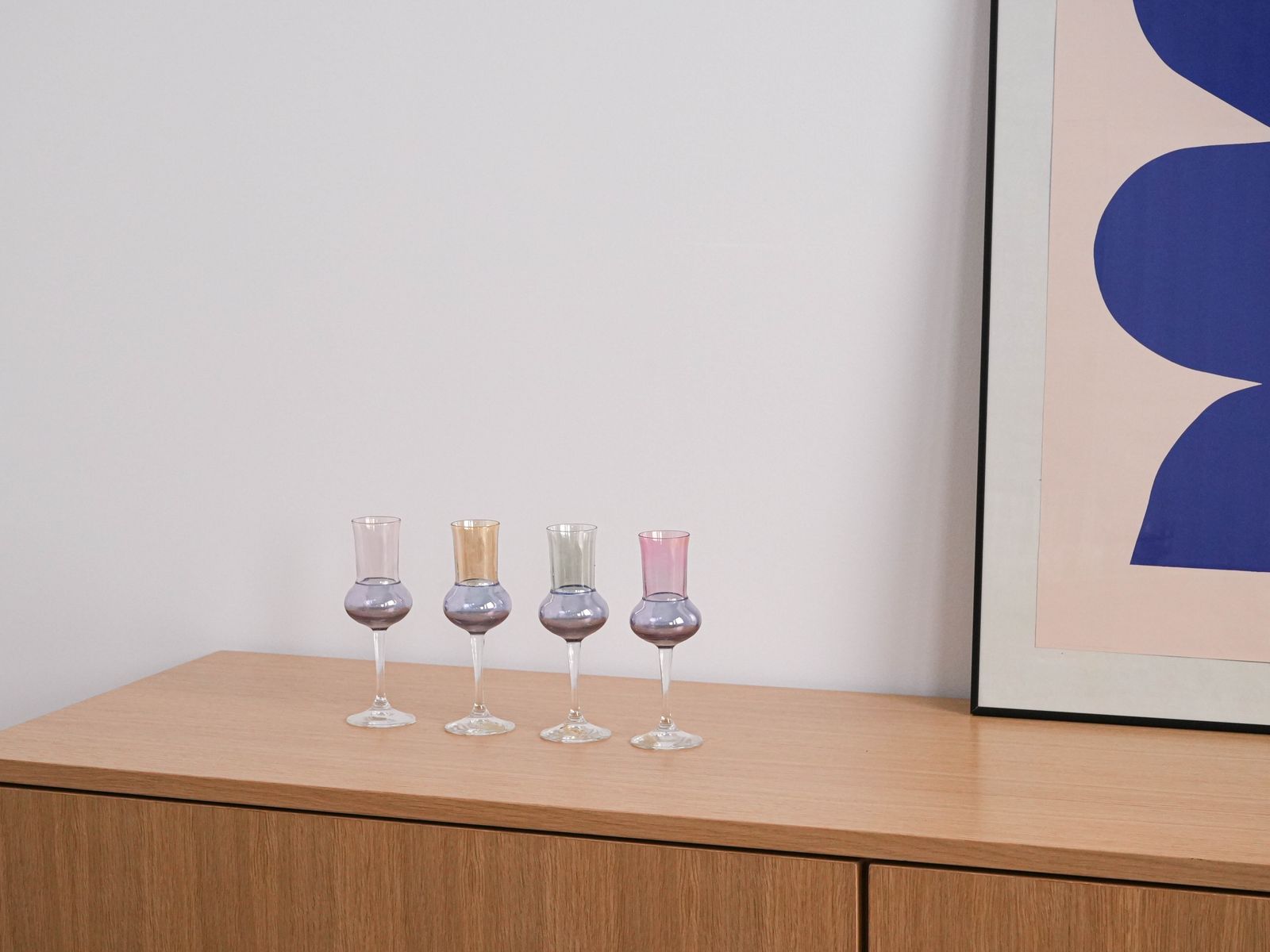 Set Of Pastel Coloured Glasses, Italian Design, 1970s, Made In Italy photo furniture