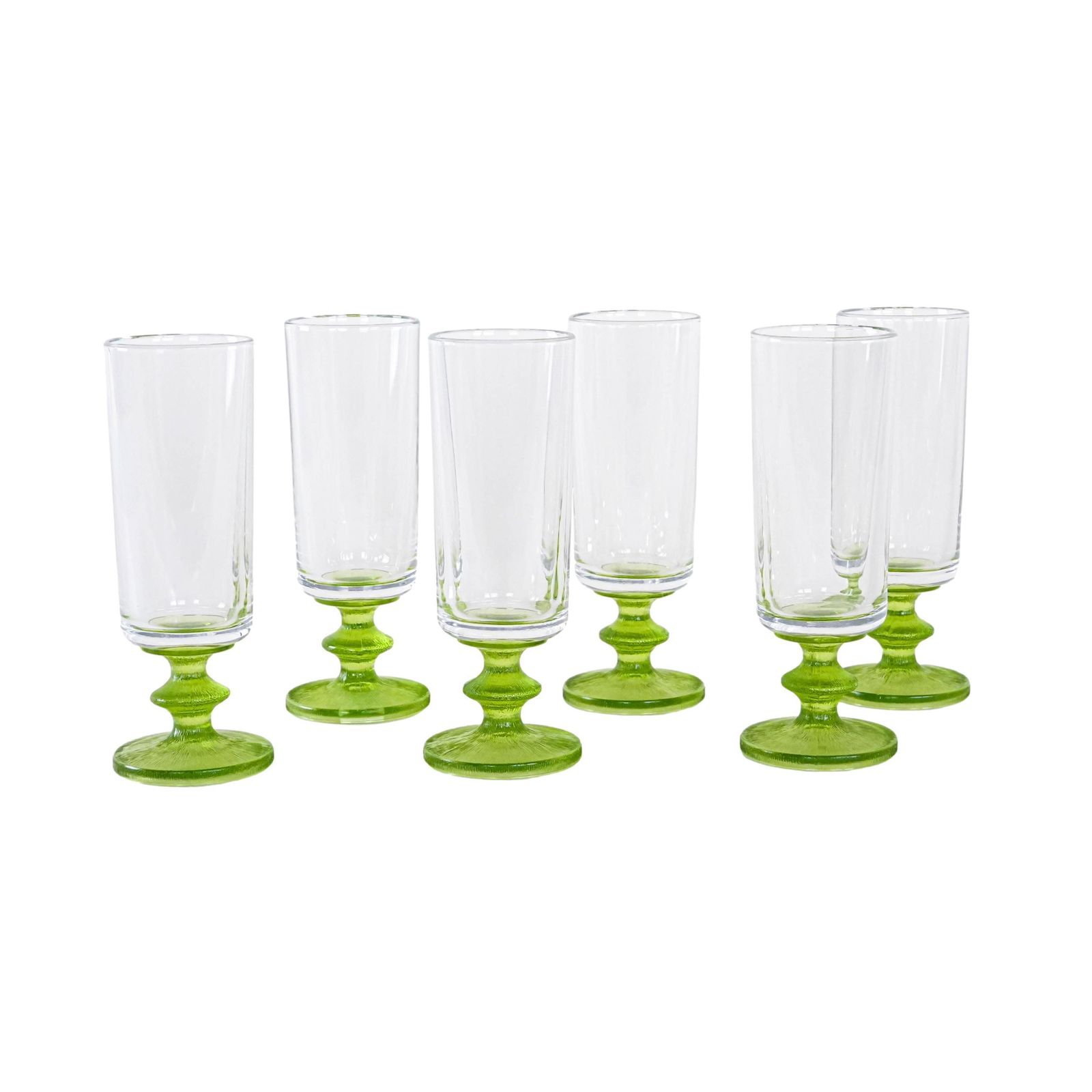 Set Of Six Glasses, Italian Design, 1970s, Made In Italy