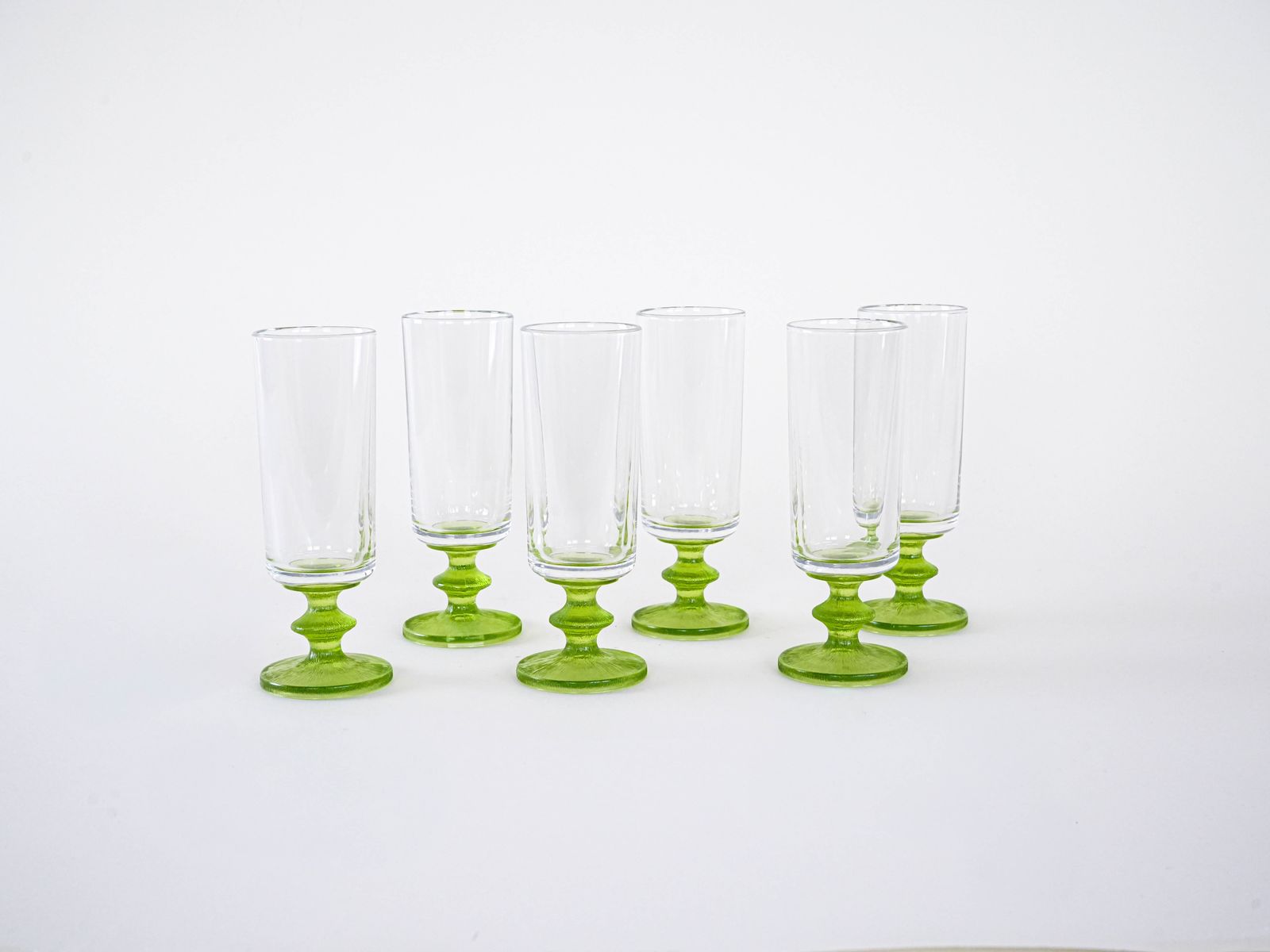 Set Of Six Glasses, Italian Design, 1970s, Made In Italy photo for sale