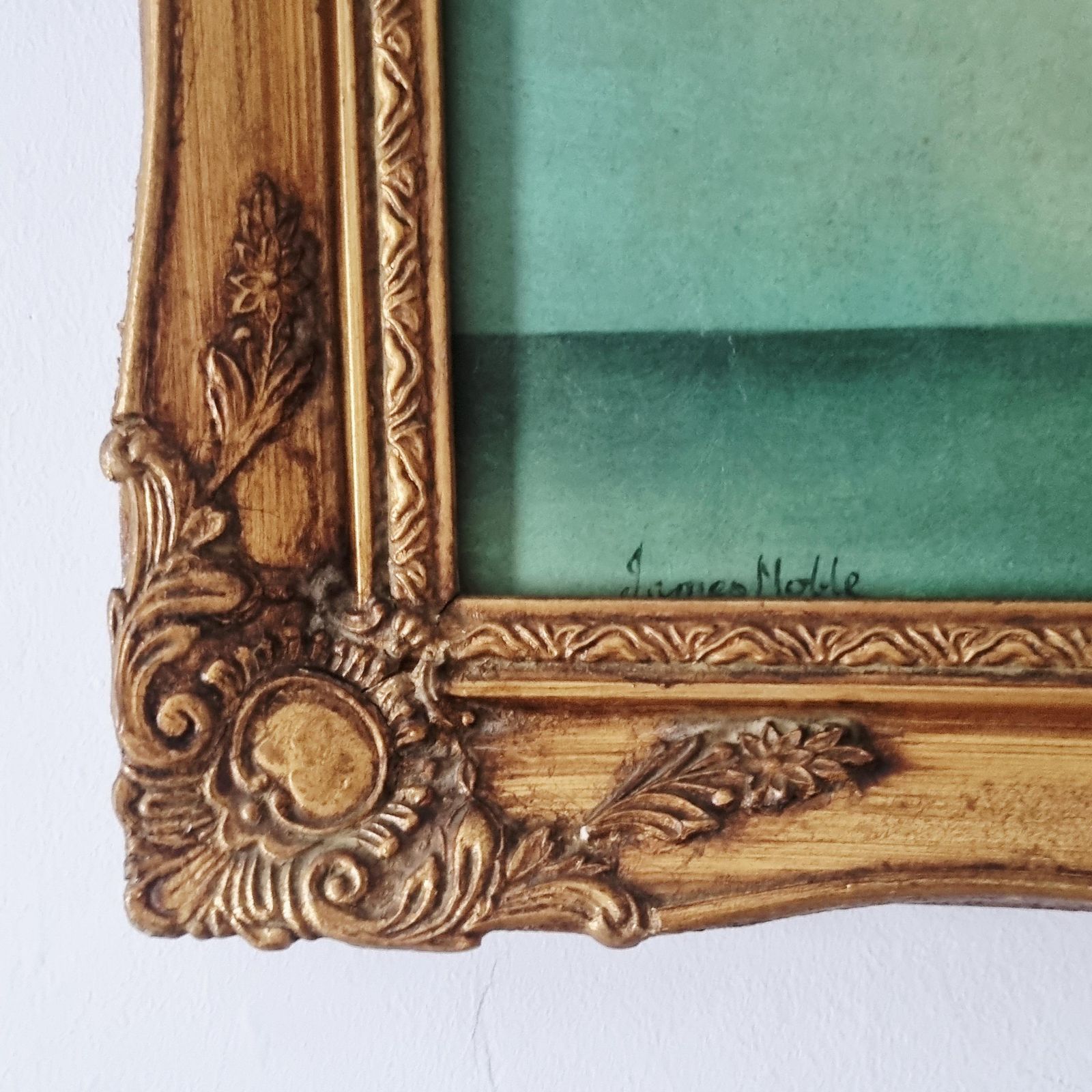 Vintage Original Floral Print By James Noble Depicting Roses In Vase photo for sale