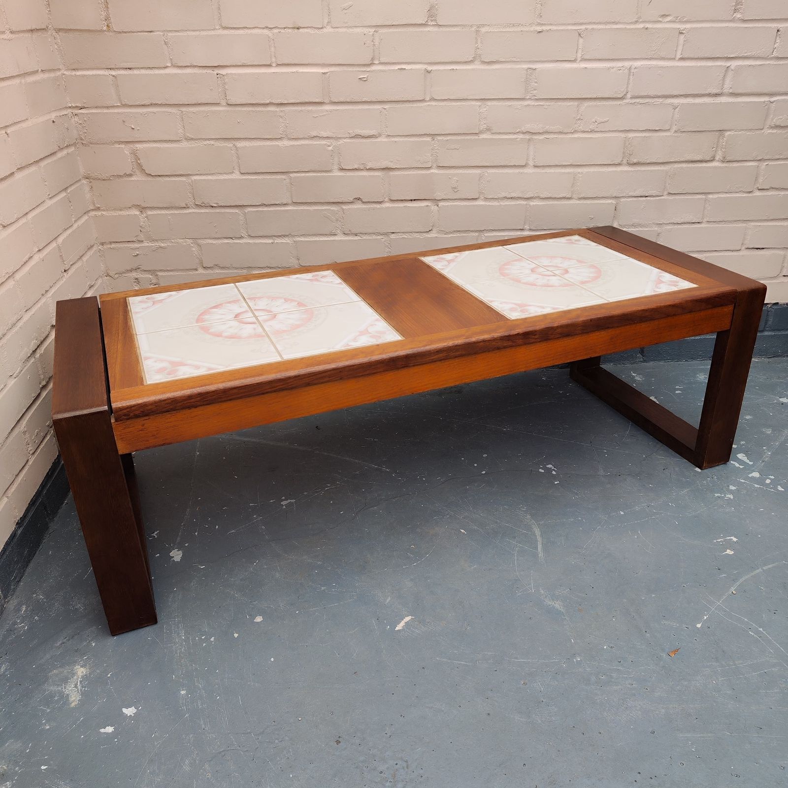 Danish Mid Century Teak Coffee Table With Ceramic Tile Top, 1970s photo furniture