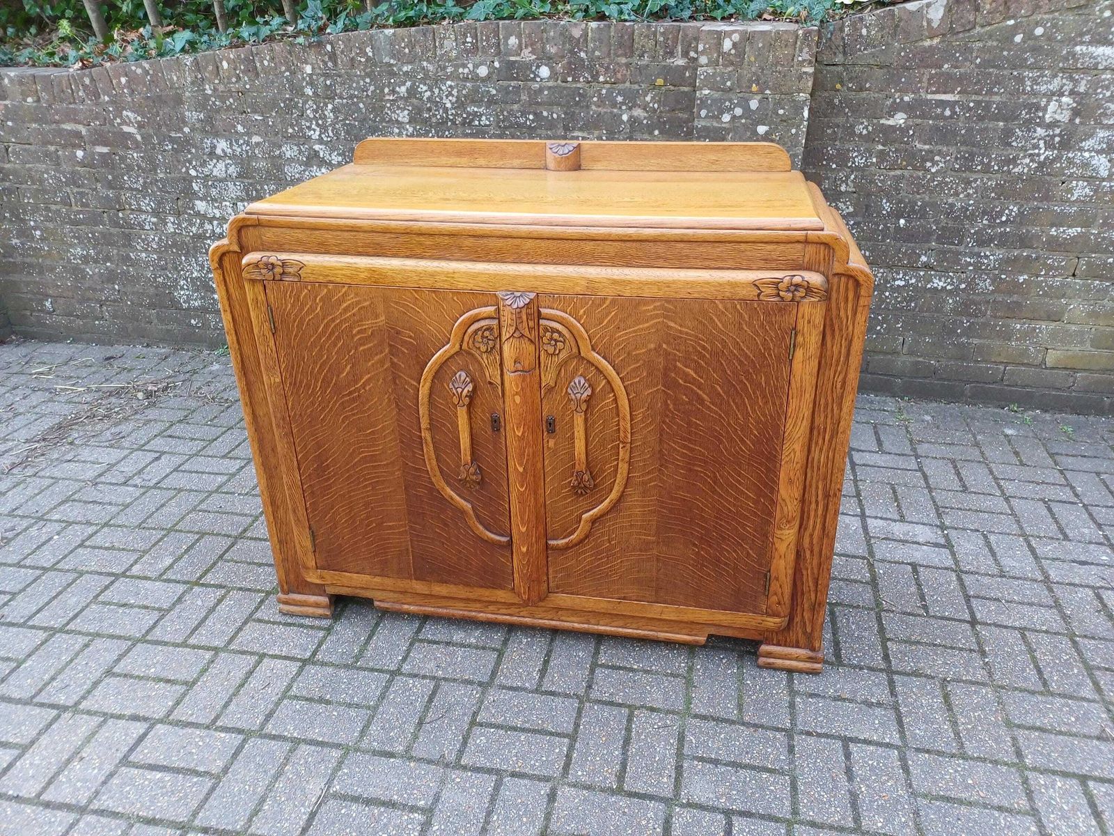 Art Deco Oak Sideboard Vintage Oak 1930s Oak Sideboard Retro Oak Storage Cabinet Art Deco Furniture