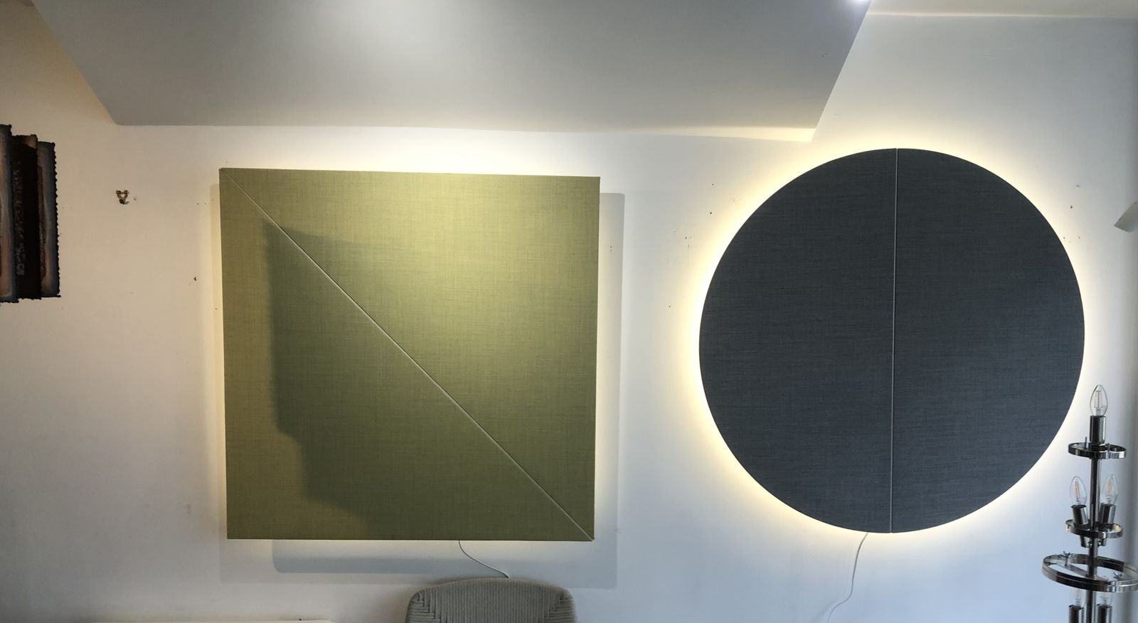 Square Arper Parentesit Acoustic Wall Panel  In Green Fabric By Lievore Altherr Molina photo furniture