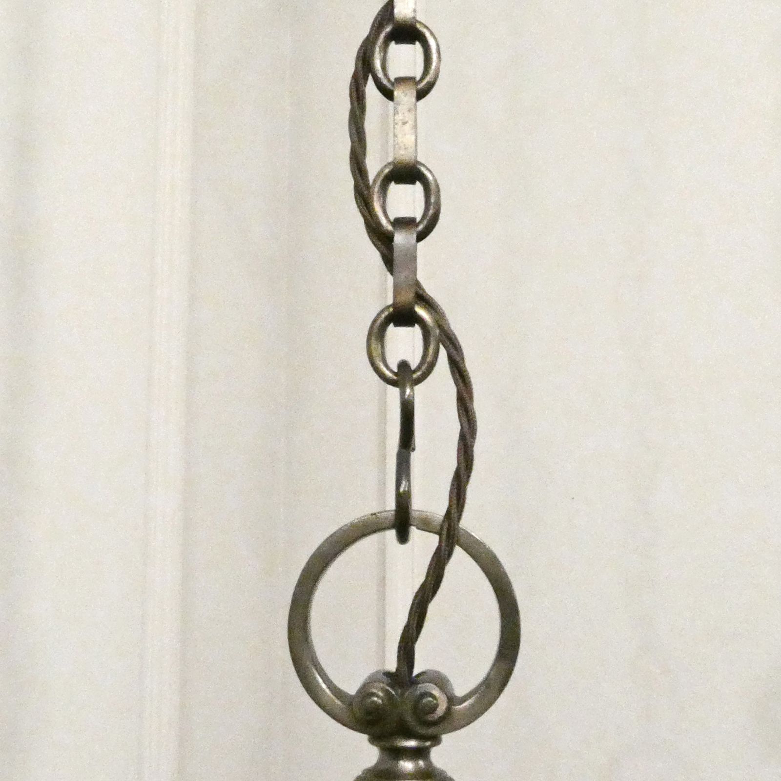 photo for sale Pair Of Art Nouveau Bronze Pendant Lanterns Attributed To F&C Osler