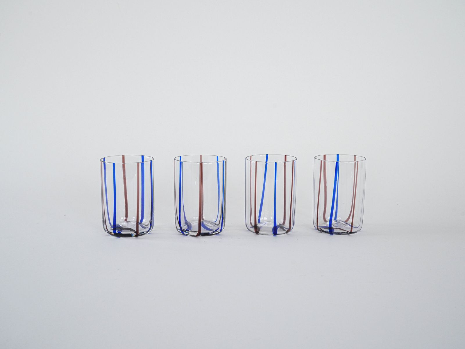 Set Of Four Glasses, Italian Design, 1970s, Made In Italy photo for sale