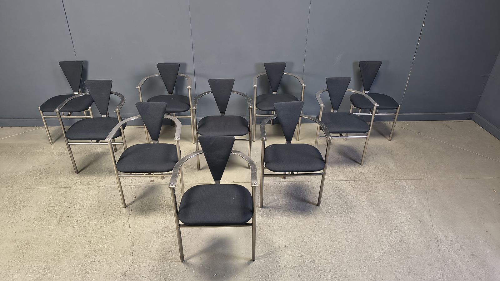 Post Modern Dining Chairs By Belgo Chrom, Set Of 10   1980s photo furniture