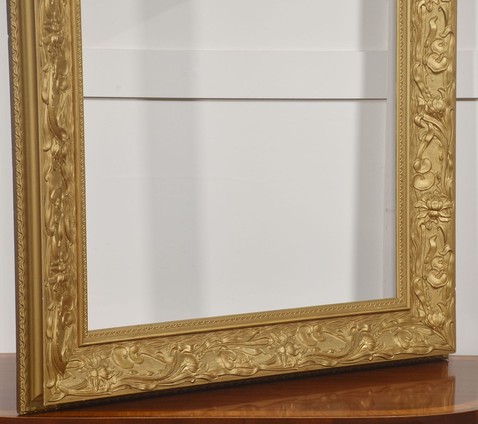 Large Art Nouveau Style Giltwood Picture Frame photo for sale