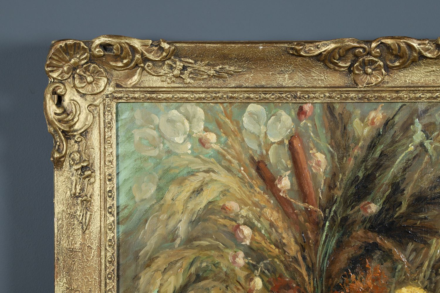 Large Mid Century Belgium Impressionist Oil Painting Of A Floral Display By Amile Coppieters (Circa 1961) photo Art