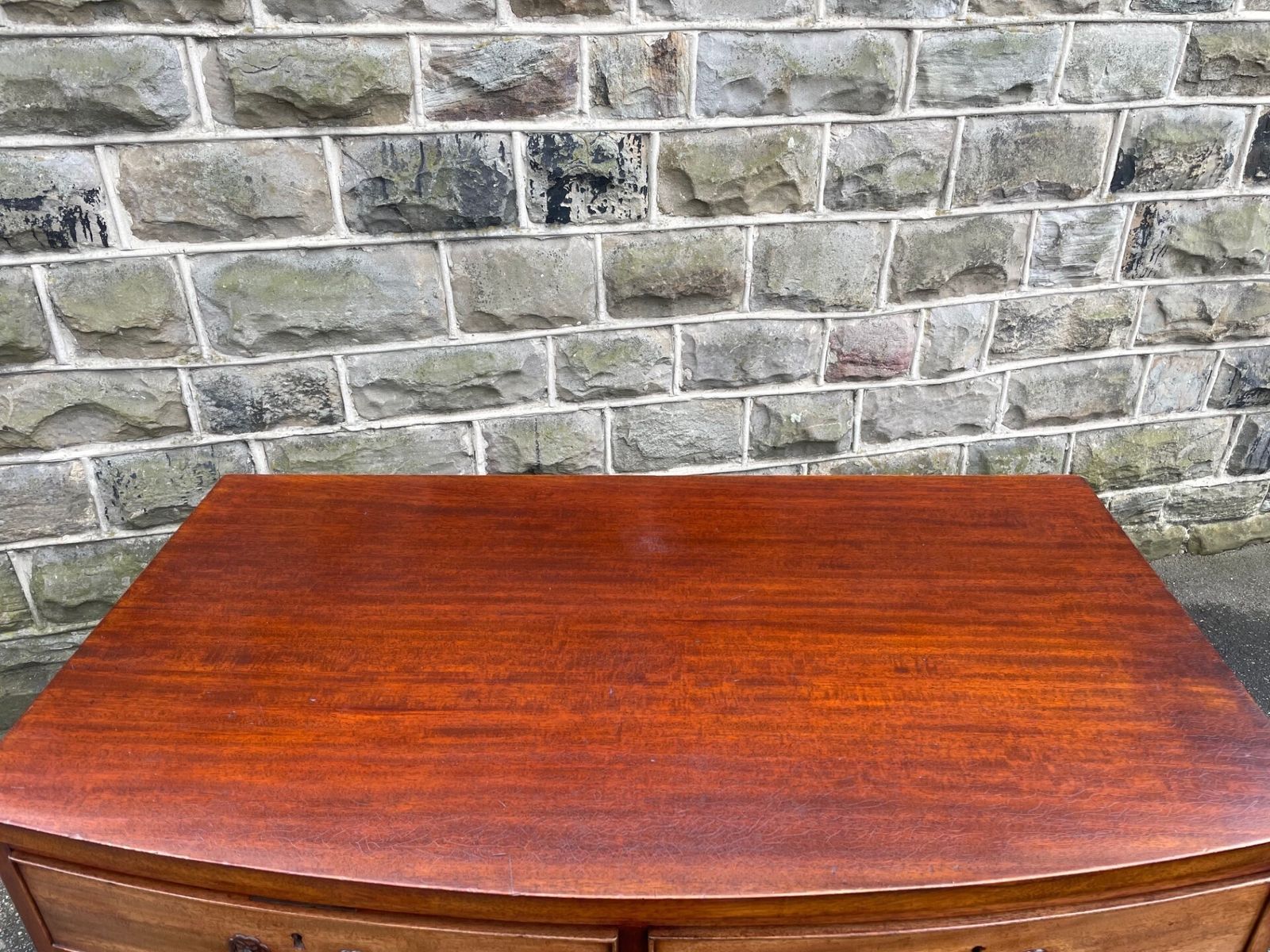 photo for sale Antique Mahogany Walnut Bow Front 7 Height Chest Draws