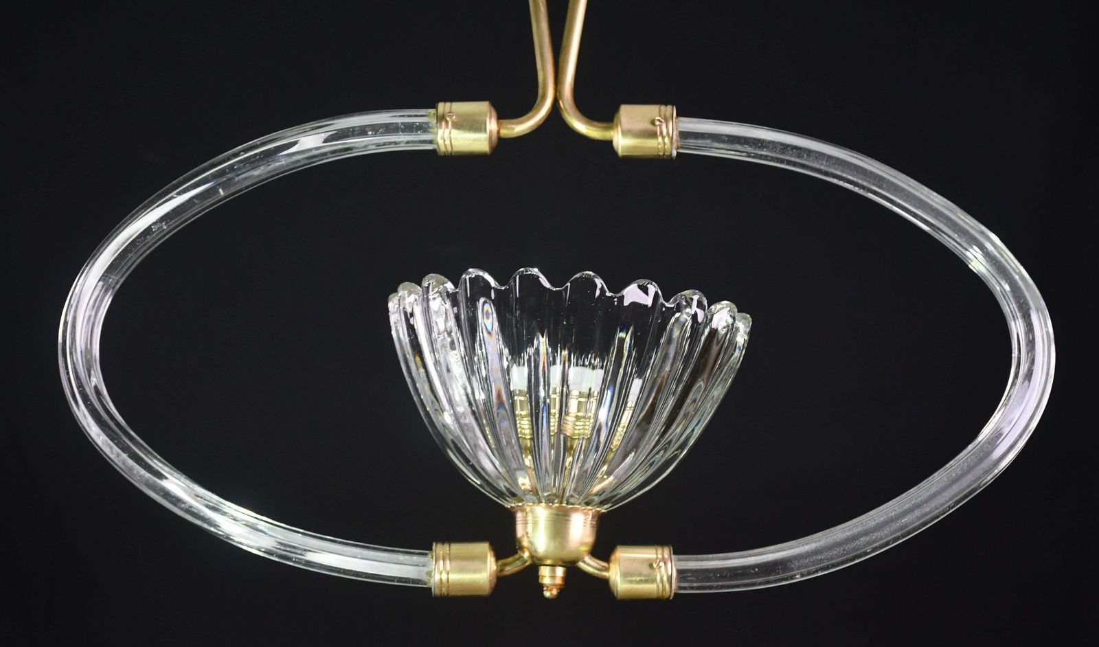 photo furniture Extraordinary Art Decò Murano Glass And Brass Chandelier By Barovier & Toso 1940