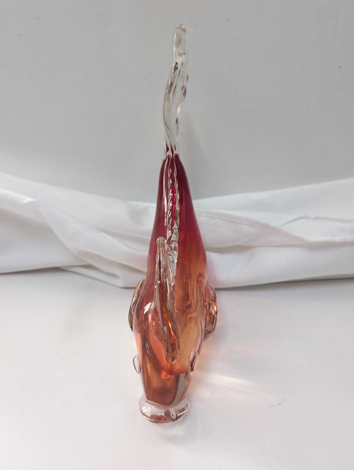 Vintage 1960s Murano Glass Large Red Fish Hand Mouth Blown Glass. Mid Century Modern. photo for sale