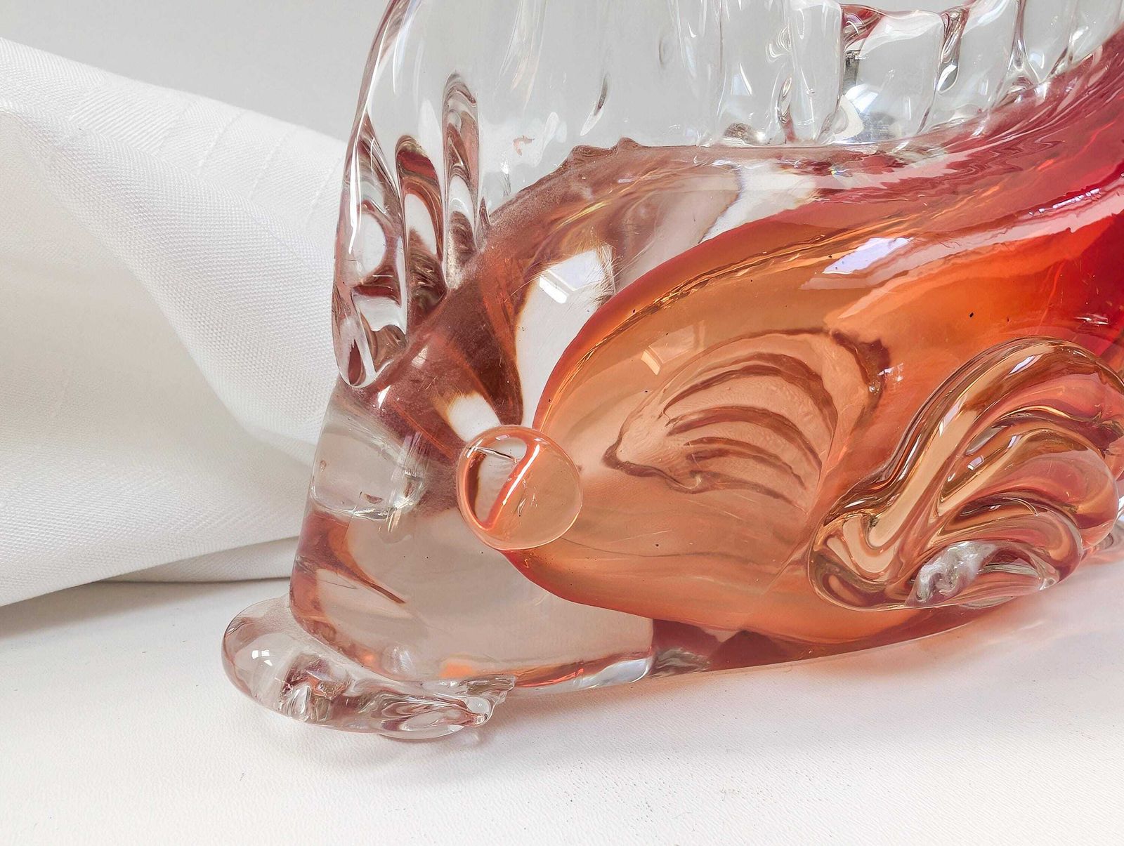 photo furniture Vintage 1960s Murano Glass Large Red Fish Hand Mouth Blown Glass. Mid Century Modern.