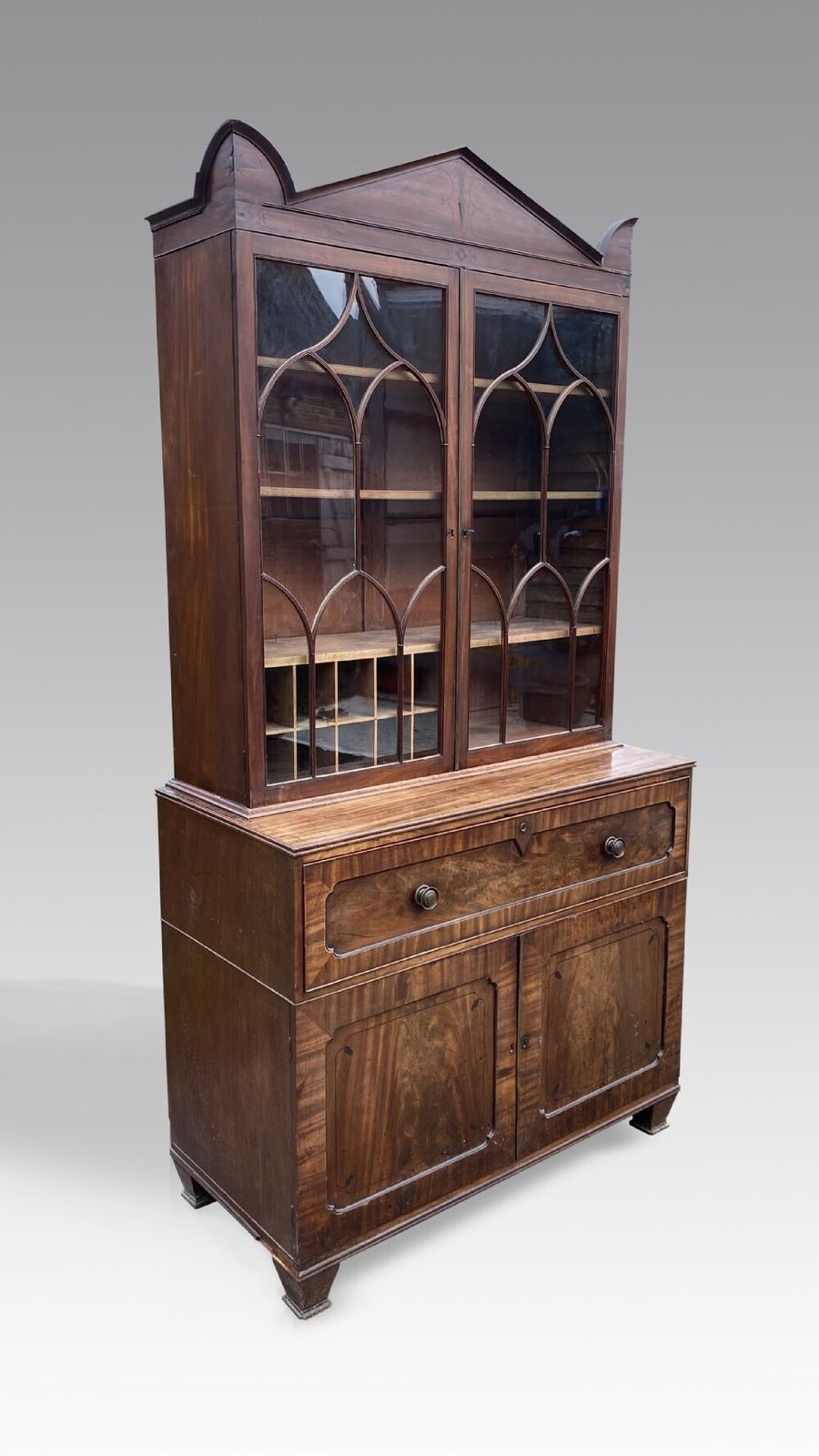 George IV Mahogany Secretaire Bookcase photo for sale