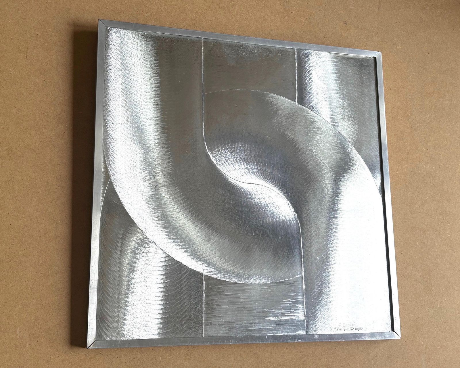 Original Framed Op Art Or Kinetic Art Signed Patrick Dupré, 1970s / Vintage, Optic, Optical, Victor Vasarely, Julio Le Parc, Lüdinghausen photo furniture