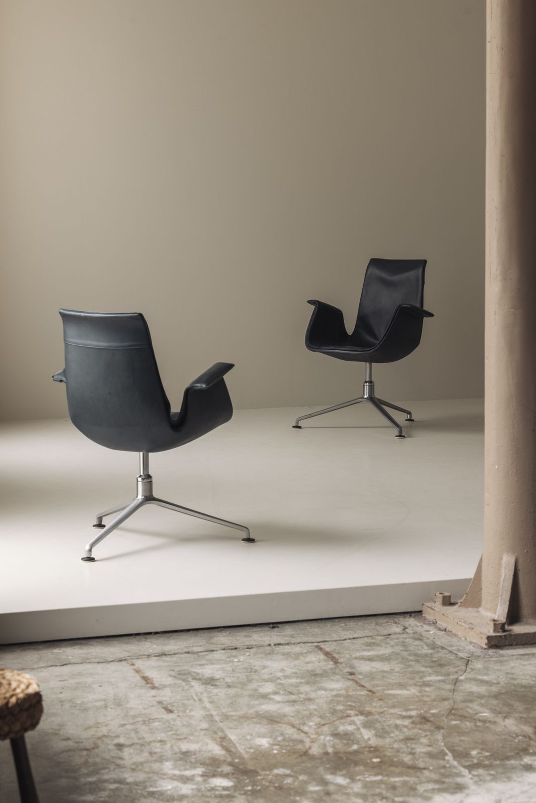 photo for sale Set Of Two Bird Low Tulip Chairs By Fabricius & Kastholm, 1960s