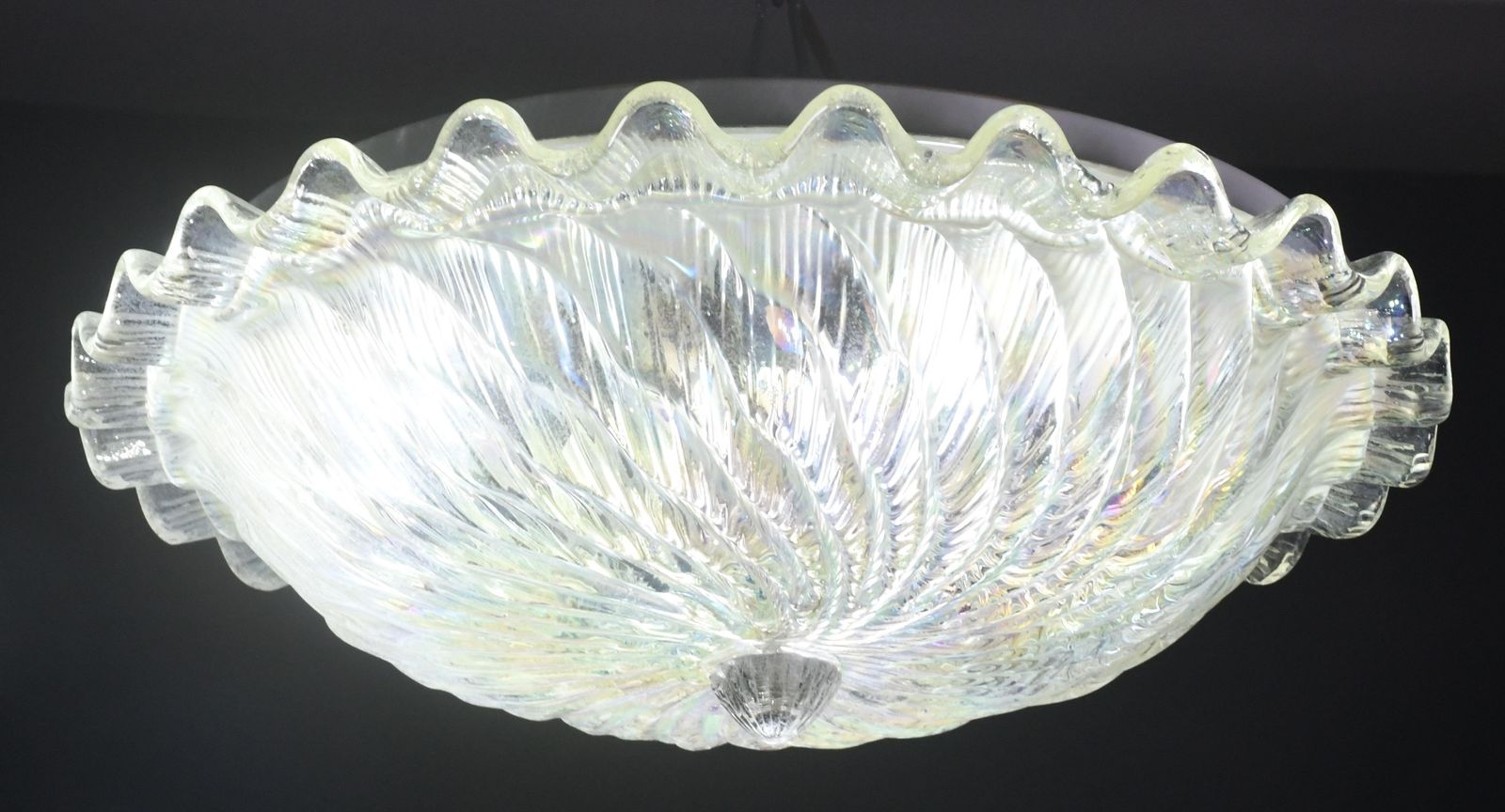 Lovely Italian Iridescent Murano Glass Ceiling Fixture, Murano, 1970 photo furniture