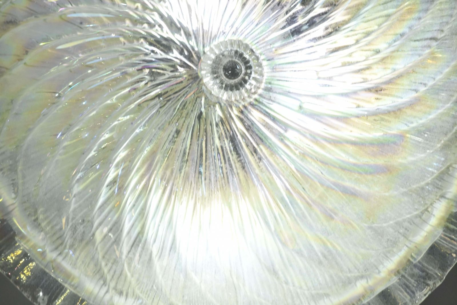photo furniture Lovely Italian Iridescent Murano Glass Ceiling Fixture, Murano, 1970