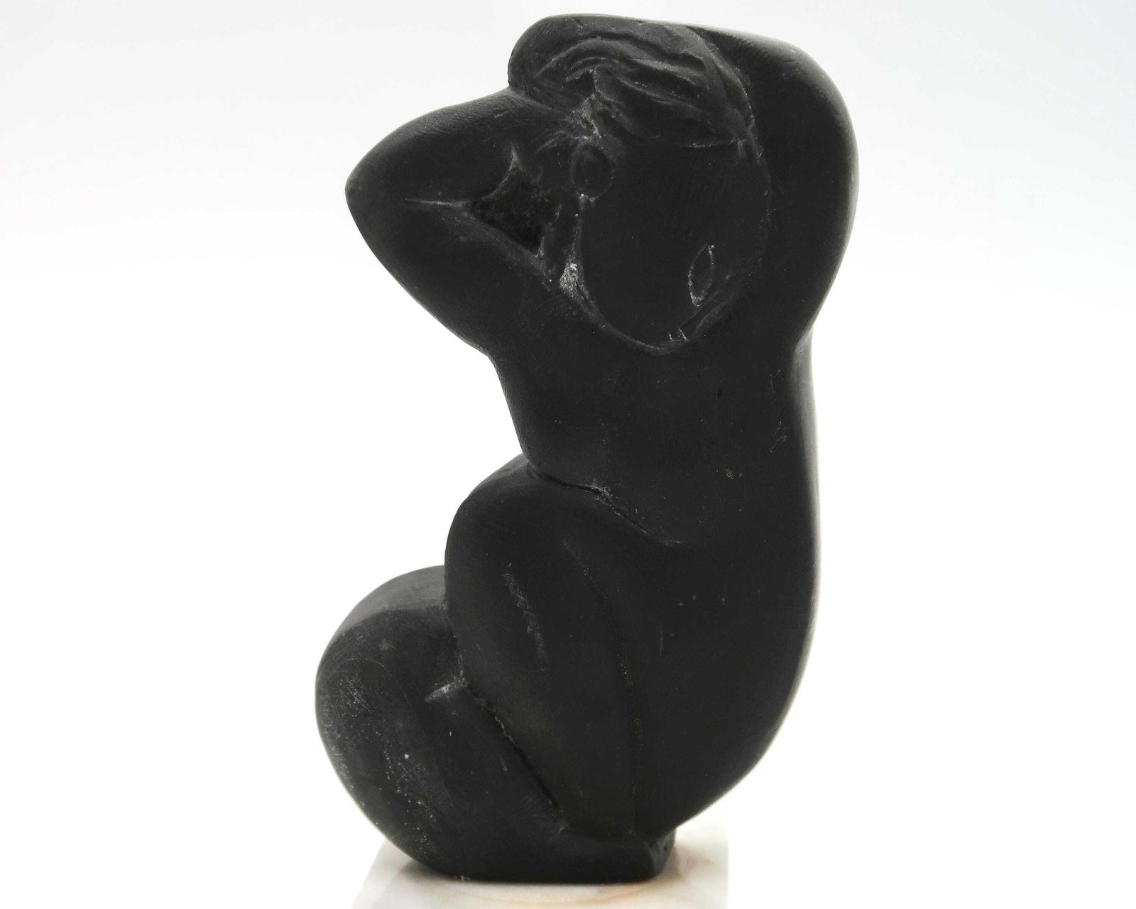 Sculpture Inspired By Amedeo Modigliani, Nude Woman Signed A Crespelle Ed 98 / Art, Marble Base, Grey, Art Deco Style photo for sale