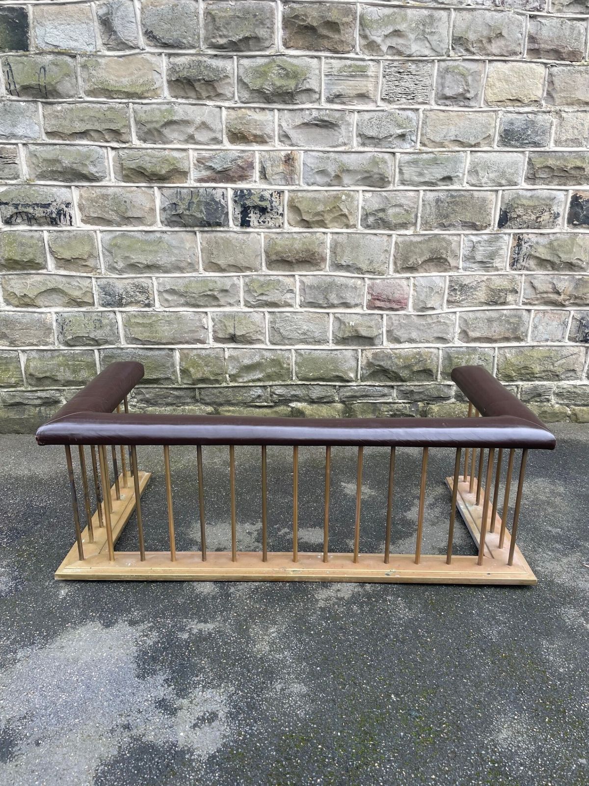 Antique Brass & Leather Large Country House Club Fender