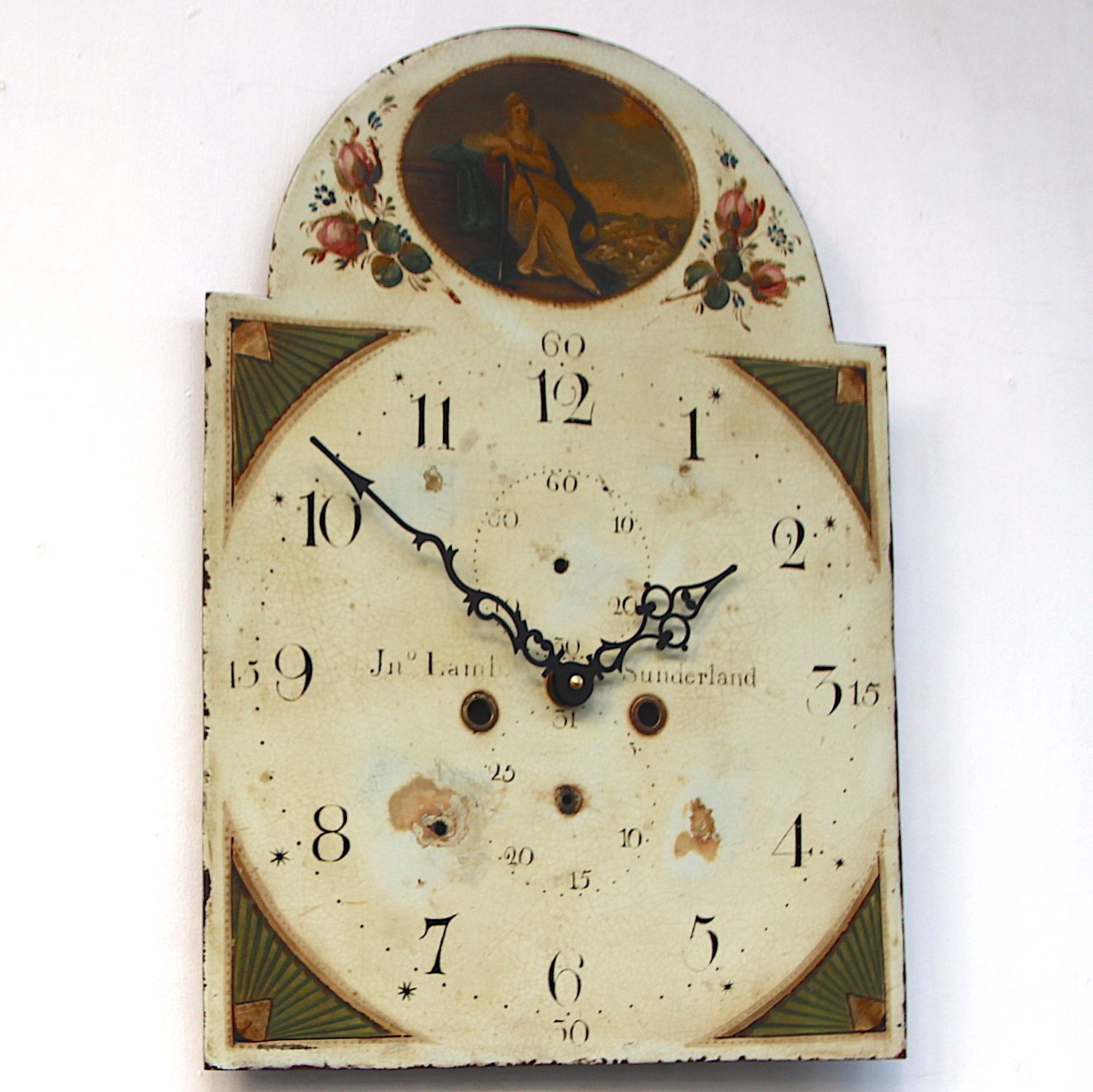 Original 18th Century Iron Grandfather/Longcase Clock Dial. Fully Guaranteed. London Timepiece photo for sale
