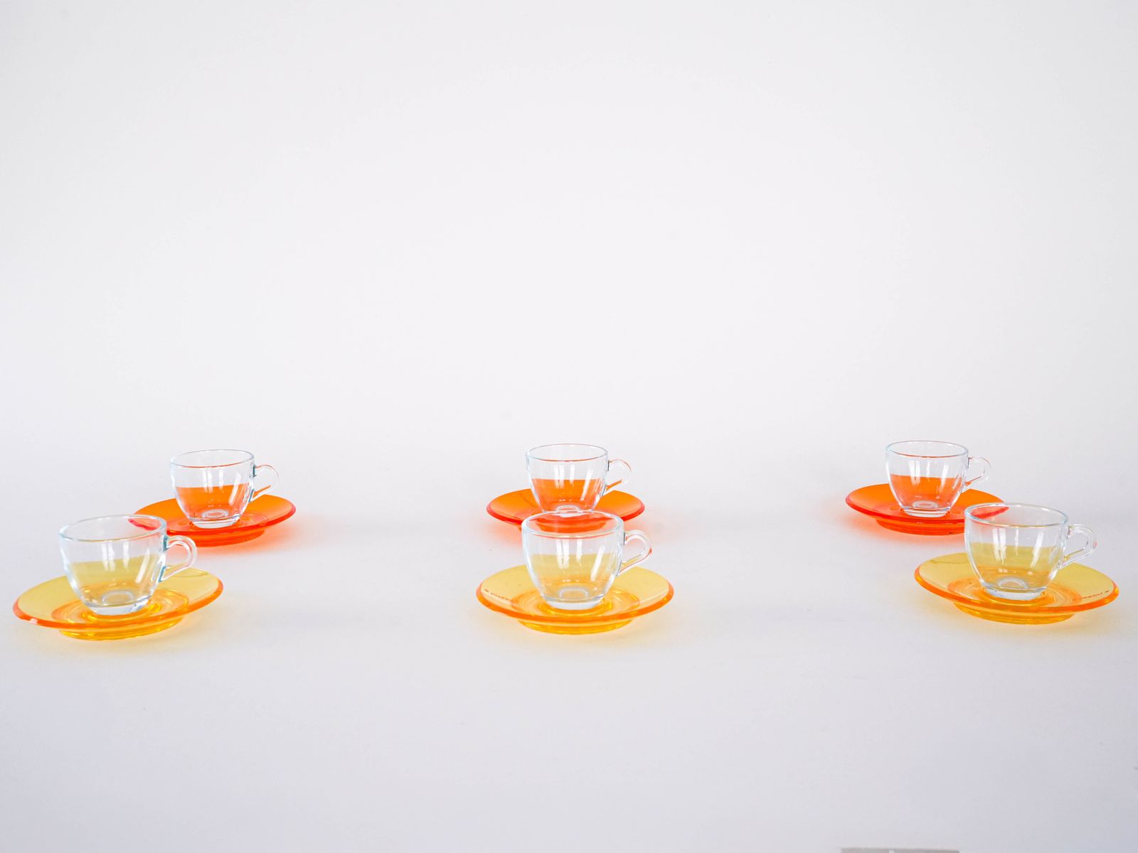 Set Of Glass Cups, Italian Design, 1970s, Manufactured By Fratelli Guzzini photo Home Decor