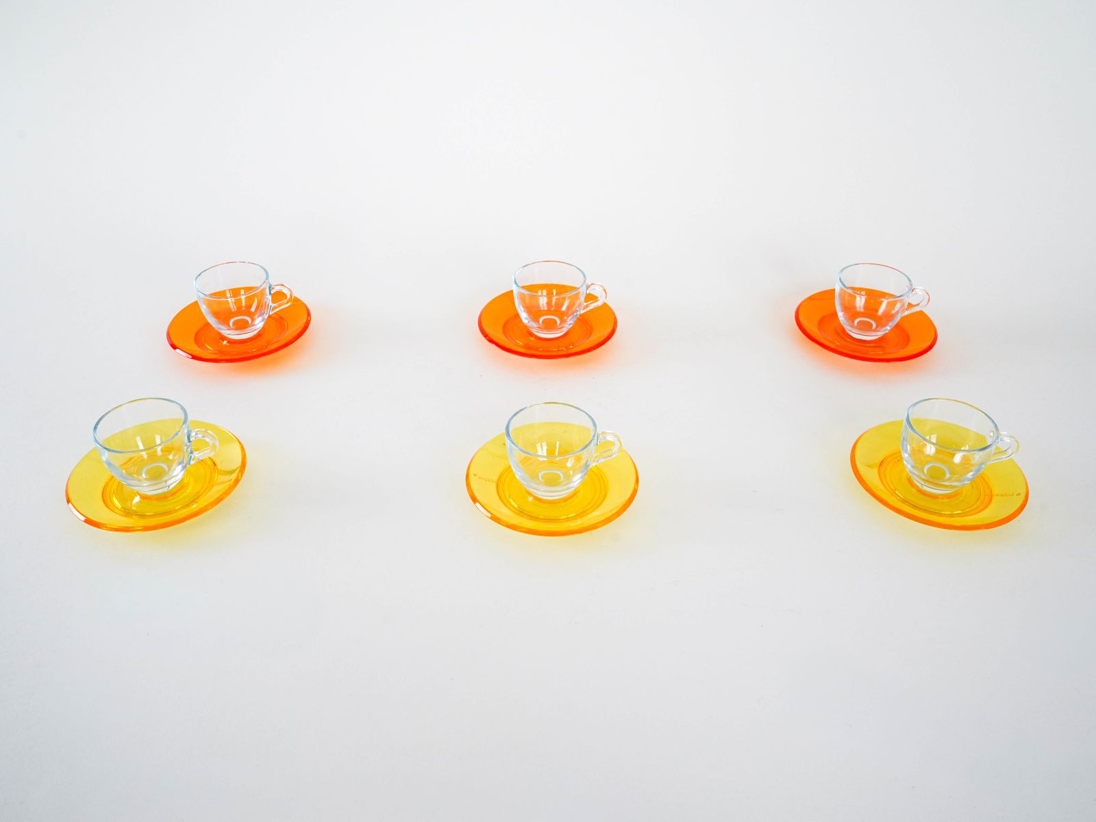 Set Of Glass Cups, Italian Design, 1970s, Manufactured By Fratelli Guzzini photo vinterior