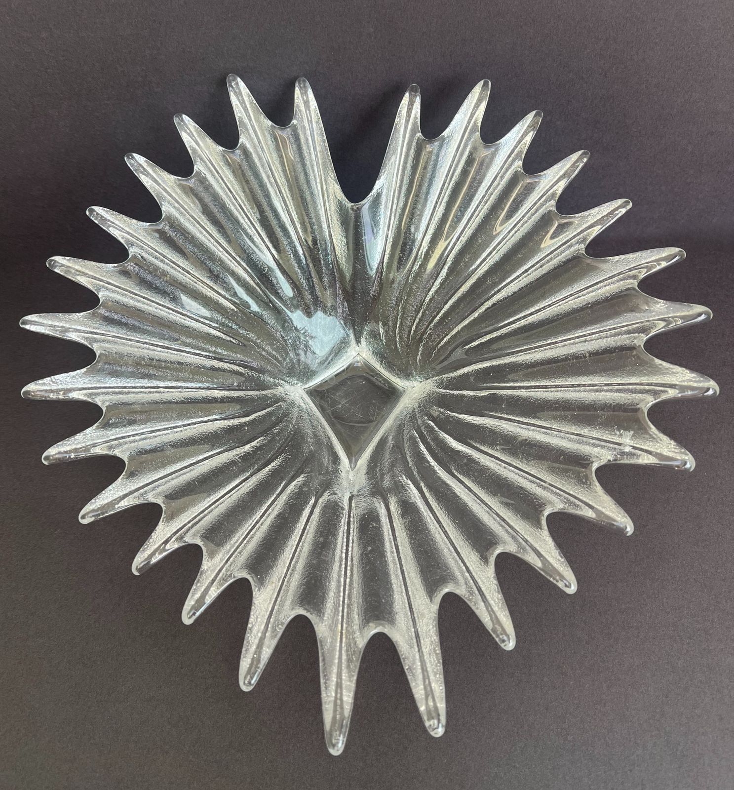Vintage Dartington Lead Crystal Glass Bowl Anita Harris Palm Leaf Starburst photo furniture