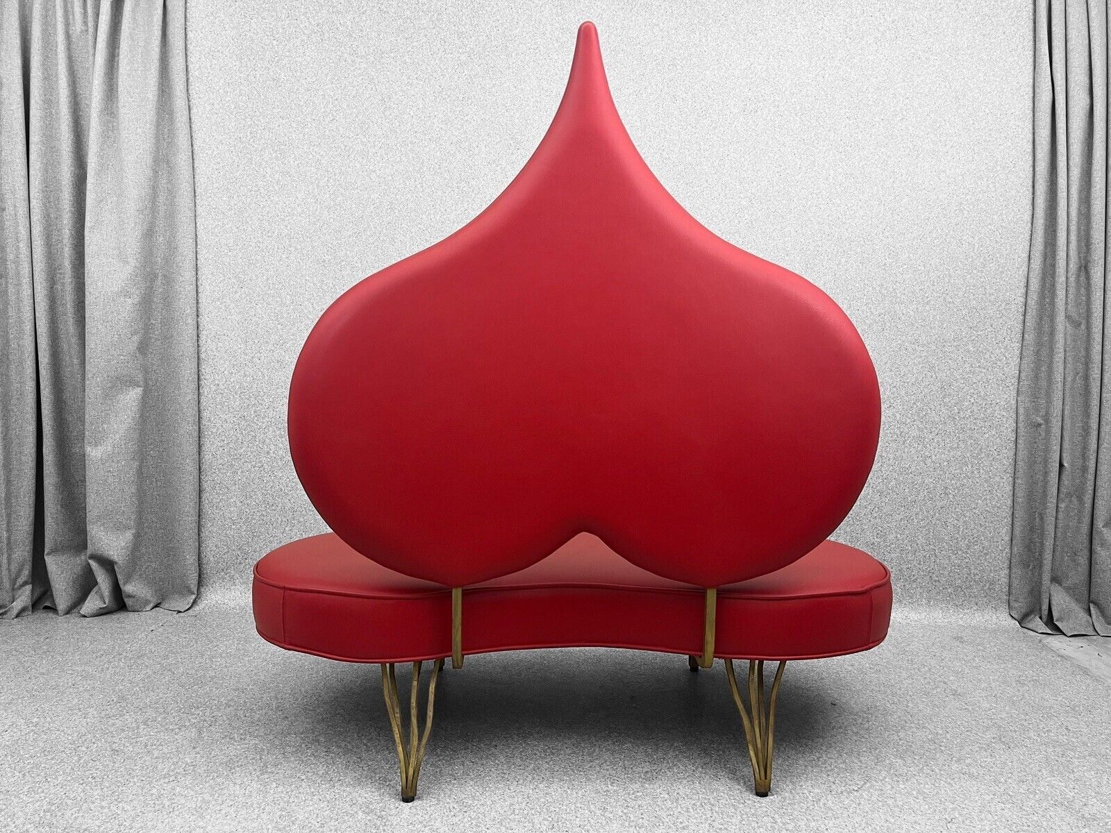 850.0 Sofa Italy Red Leather Fiammette Heart Bedroom By Domusnova photo