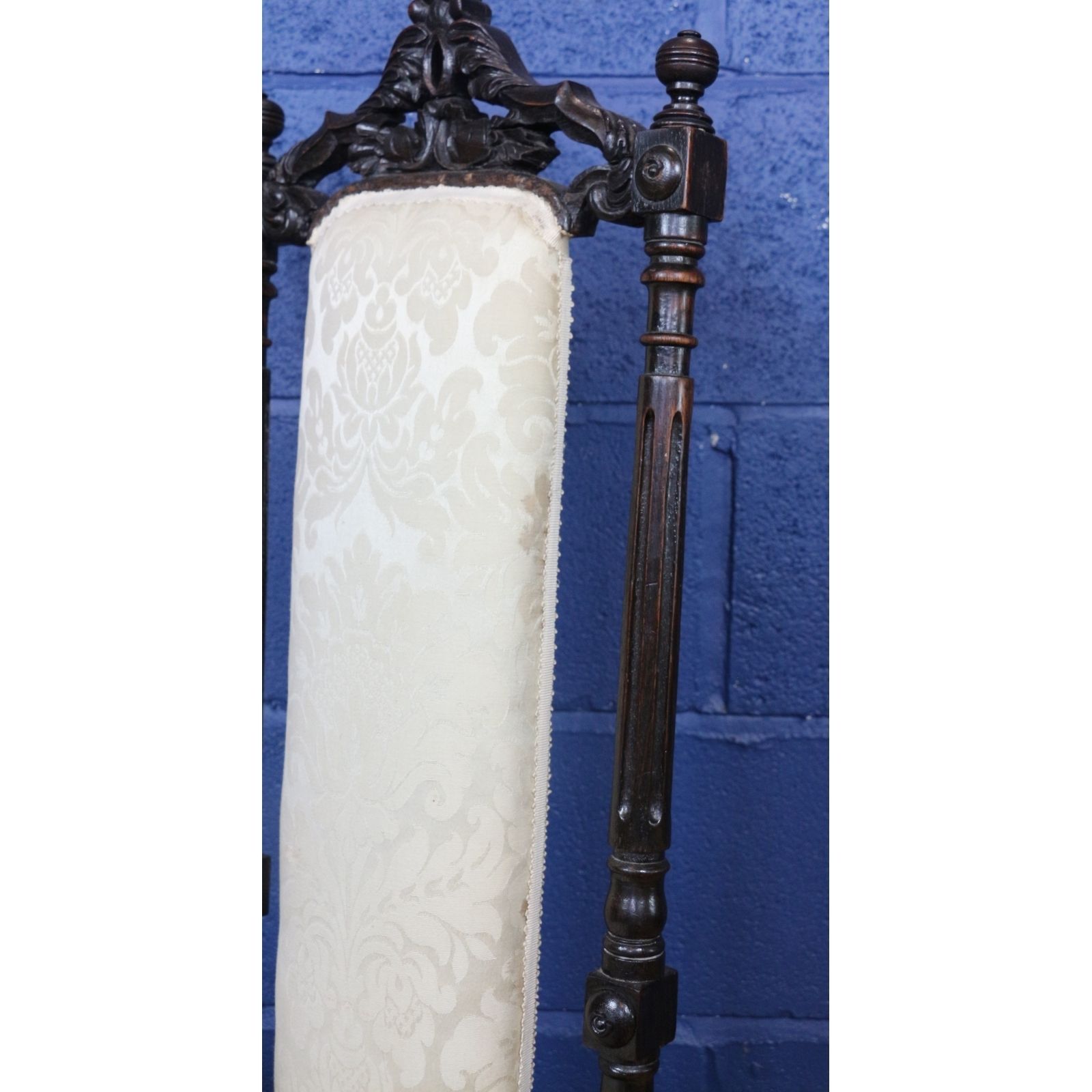 A C19th Carved Oak Hall Or Bedroom Chair Raised On Turned Supports photo 155.0