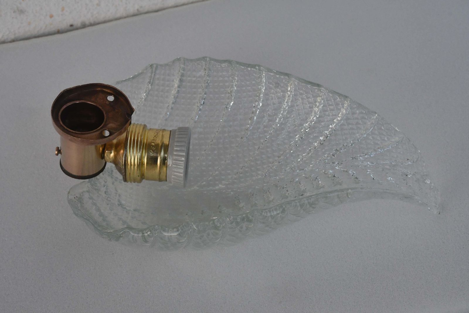 Wall Light Trasparent Jewel Murano Glass Leave By Barovier E Toso, 1950s photo buy
