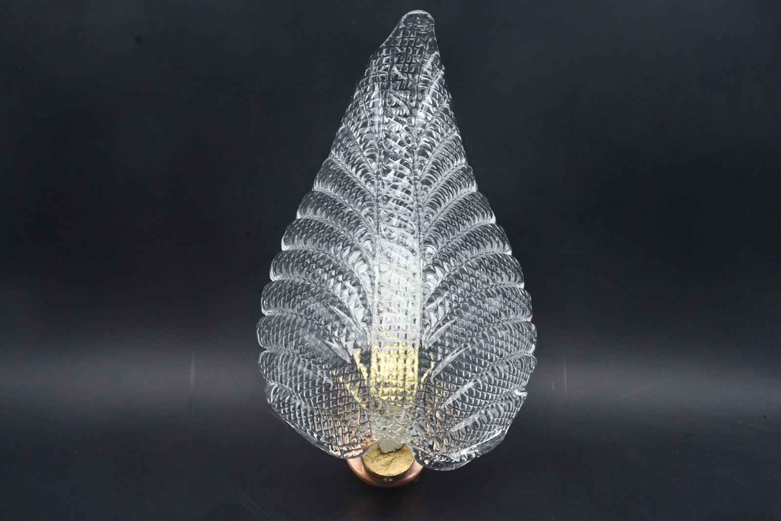 1319.0 Wall Light Trasparent Jewel Murano Glass Leave By Barovier E Toso, 1950s photo