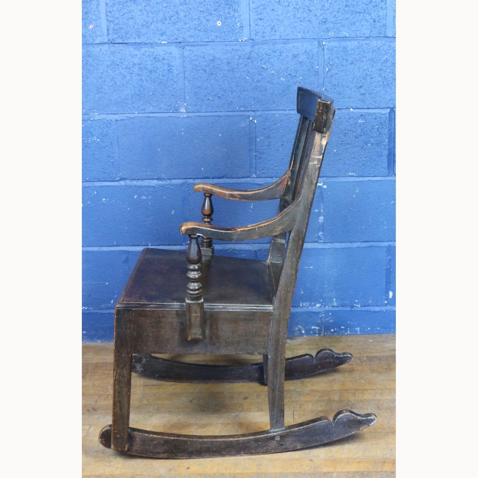 An C18th Carved Fruitwood Country Estate Built Rocking Chair photo for sale