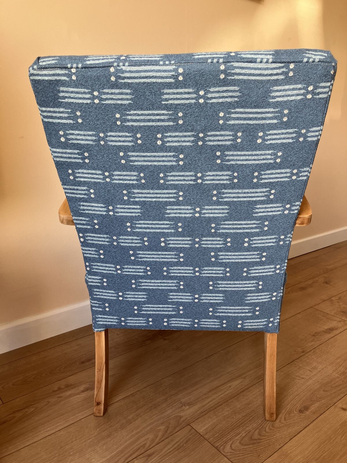 Reupholstered Mid Century Style Bentwood Arm Chair photo 300.0