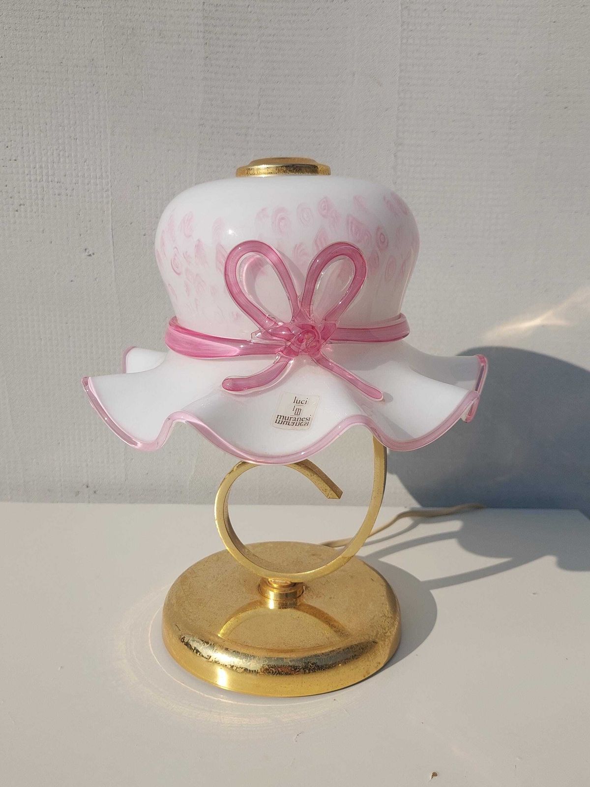 Vintage Murano Table Lamp / Vintage Murano Bedside Lamp / Vintage Murano Lady Hat Table Lamp / Murano / Italy / 1980s photo furniture