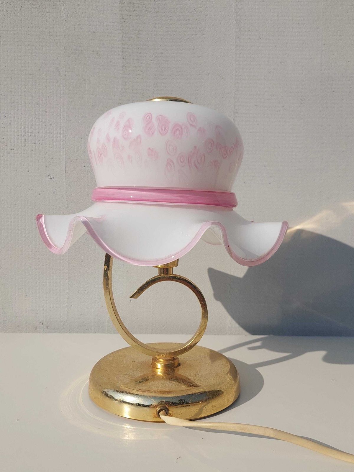 Vintage Murano Table Lamp / Vintage Murano Bedside Lamp / Vintage Murano Lady Hat Table Lamp / Murano / Italy / 1980s photo buy
