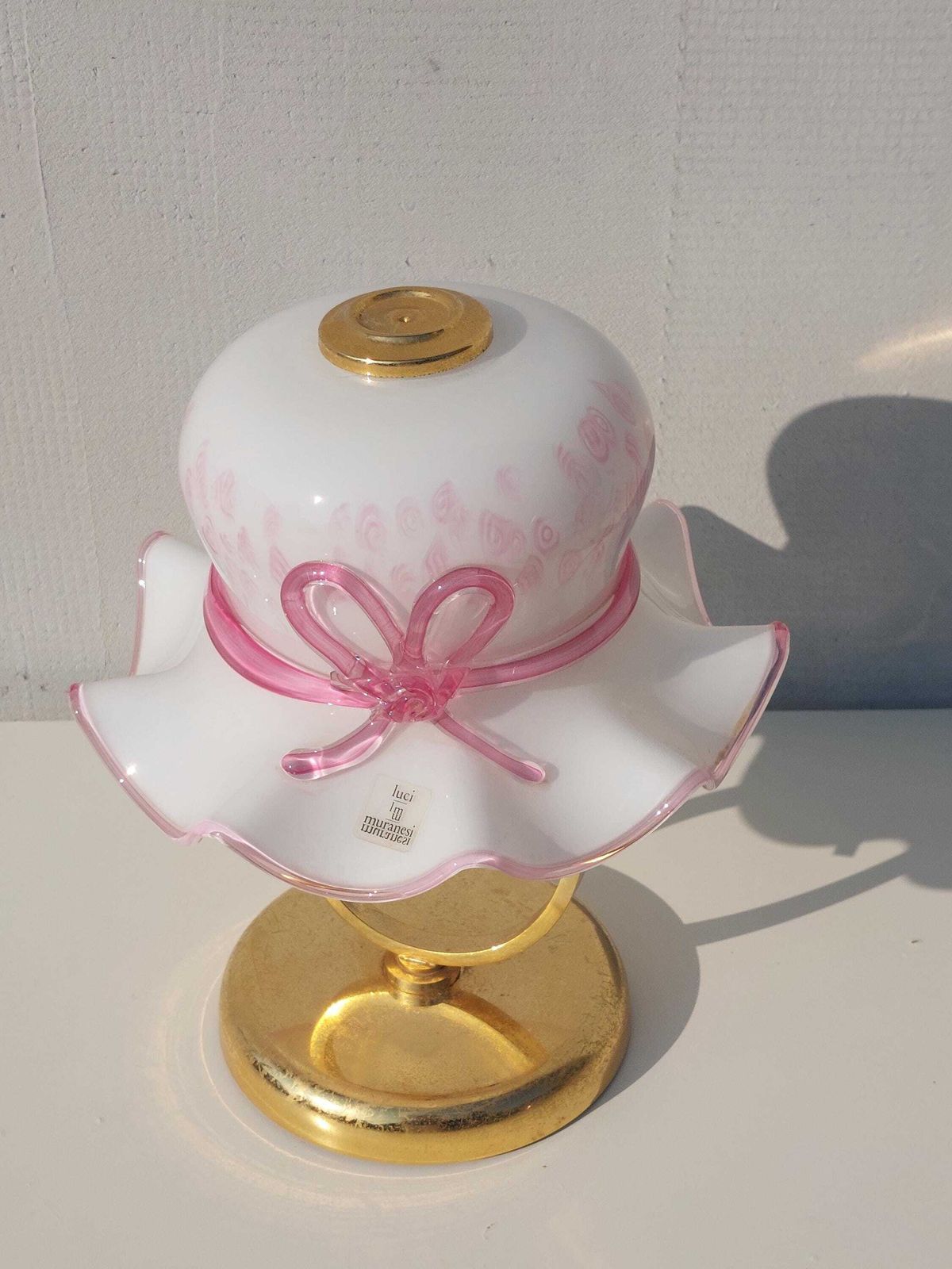 photo for sale Vintage Murano Table Lamp / Vintage Murano Bedside Lamp / Vintage Murano Lady Hat Table Lamp / Murano / Italy / 1980s