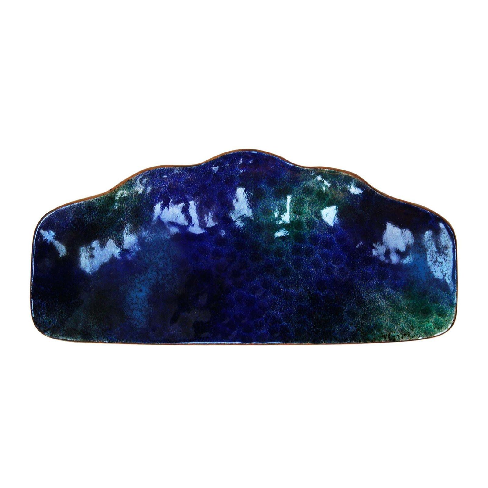 Italian Mid Century Door Handle Paolo De Poli Blue Gio Ponti Enameled Copper 1950s photo for sale