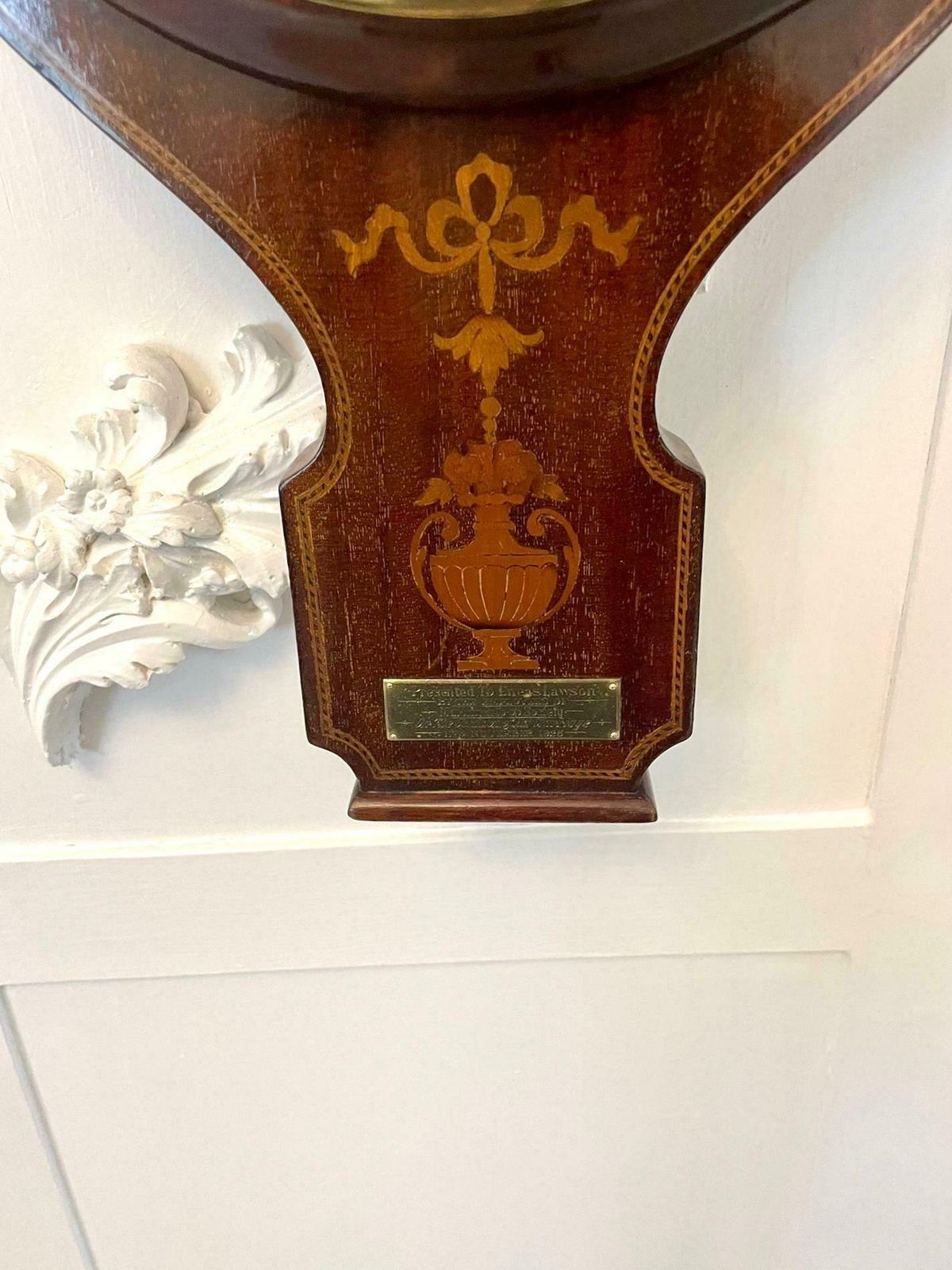 Home Decor Antique Edwardian Quality Mahogany Inlaid Banjo Barometer photo