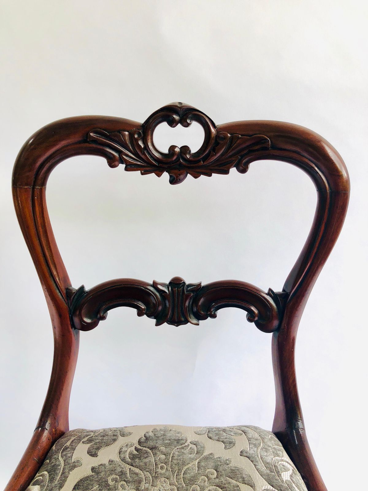 Quality Pair Of Antique William IV Carved Hardwood Side/Desk Chairs, Circa 1830 photo Furniture