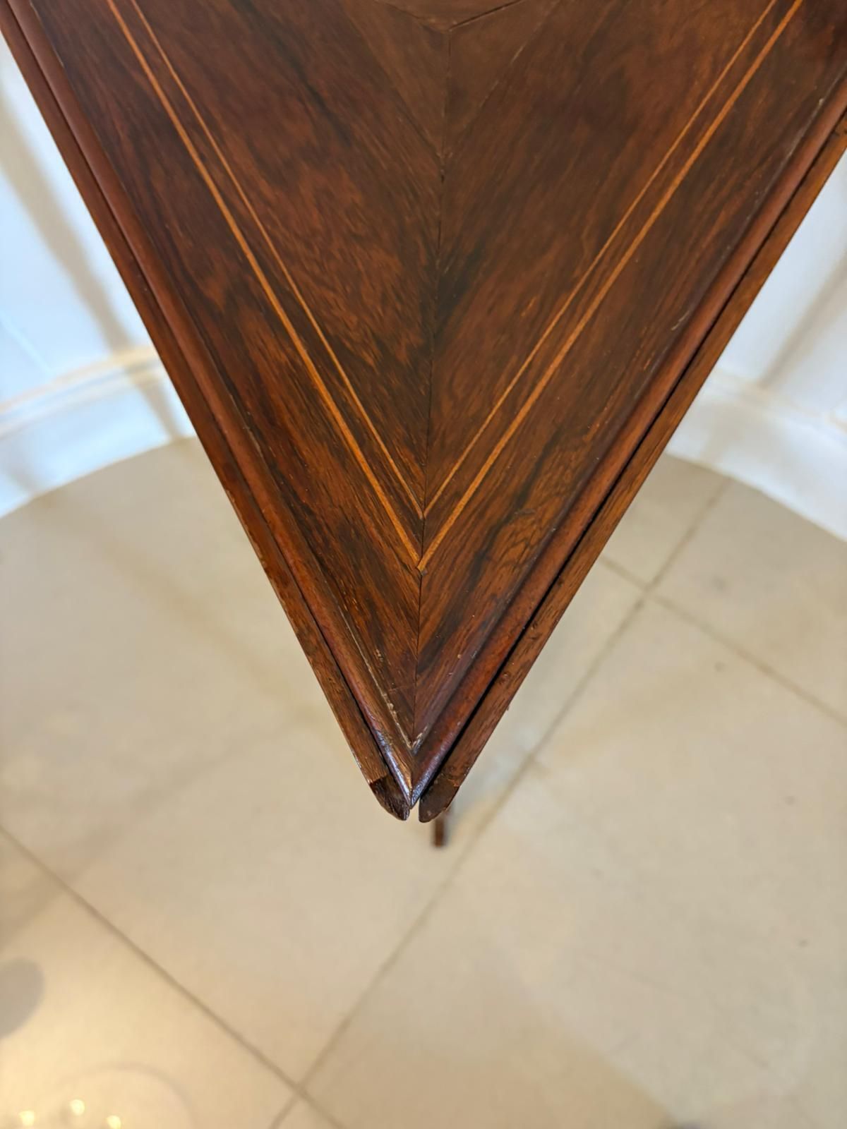 1195.0 Antique Early 20th Century Rosewood Inlaid Drop Leaf  Side Table photo