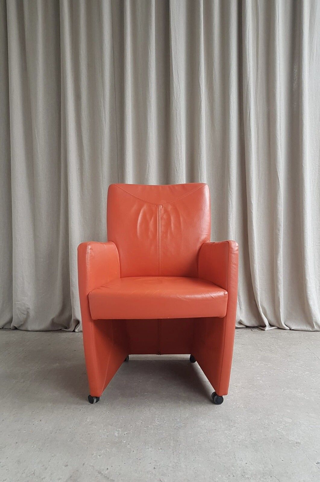 Vtg Late Mid Century Leather Armchair Side Chair By Leolux Modernist Retro R83 photo Furniture