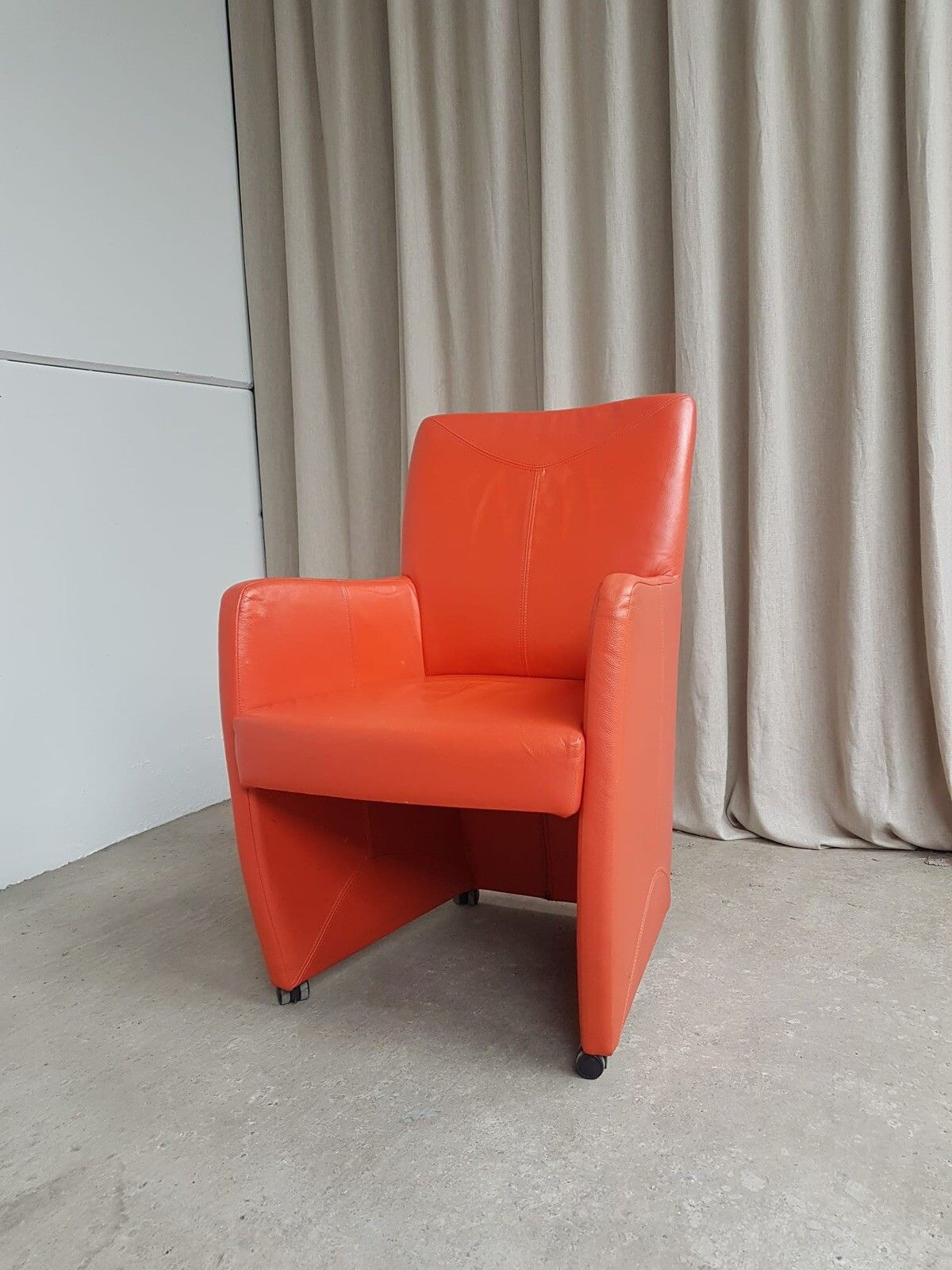 Vtg Late Mid Century Leather Armchair Side Chair By Leolux Modernist Retro R83 photo vinterior