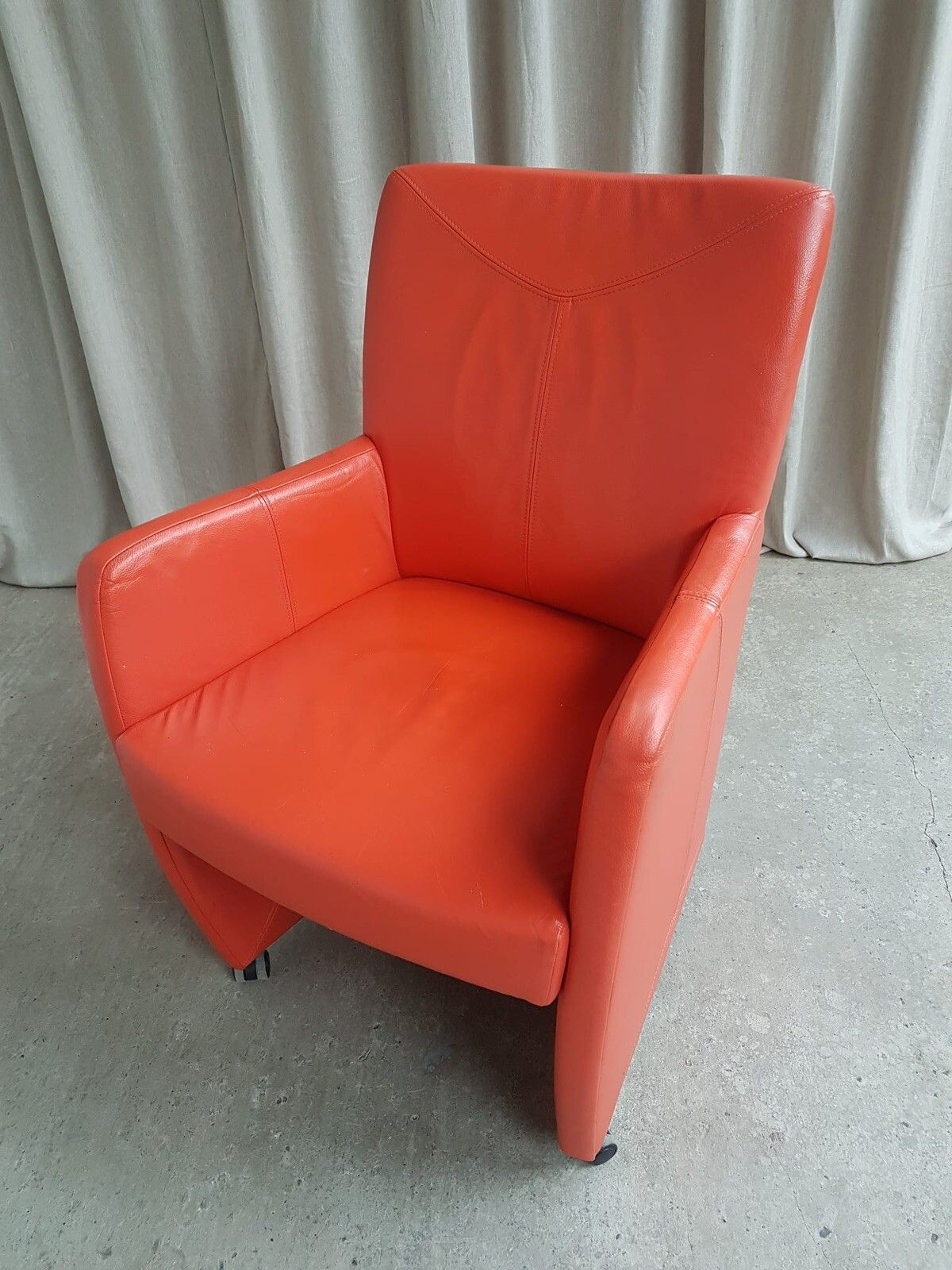 photo for sale Vtg Late Mid Century Leather Armchair Side Chair By Leolux Modernist Retro R83