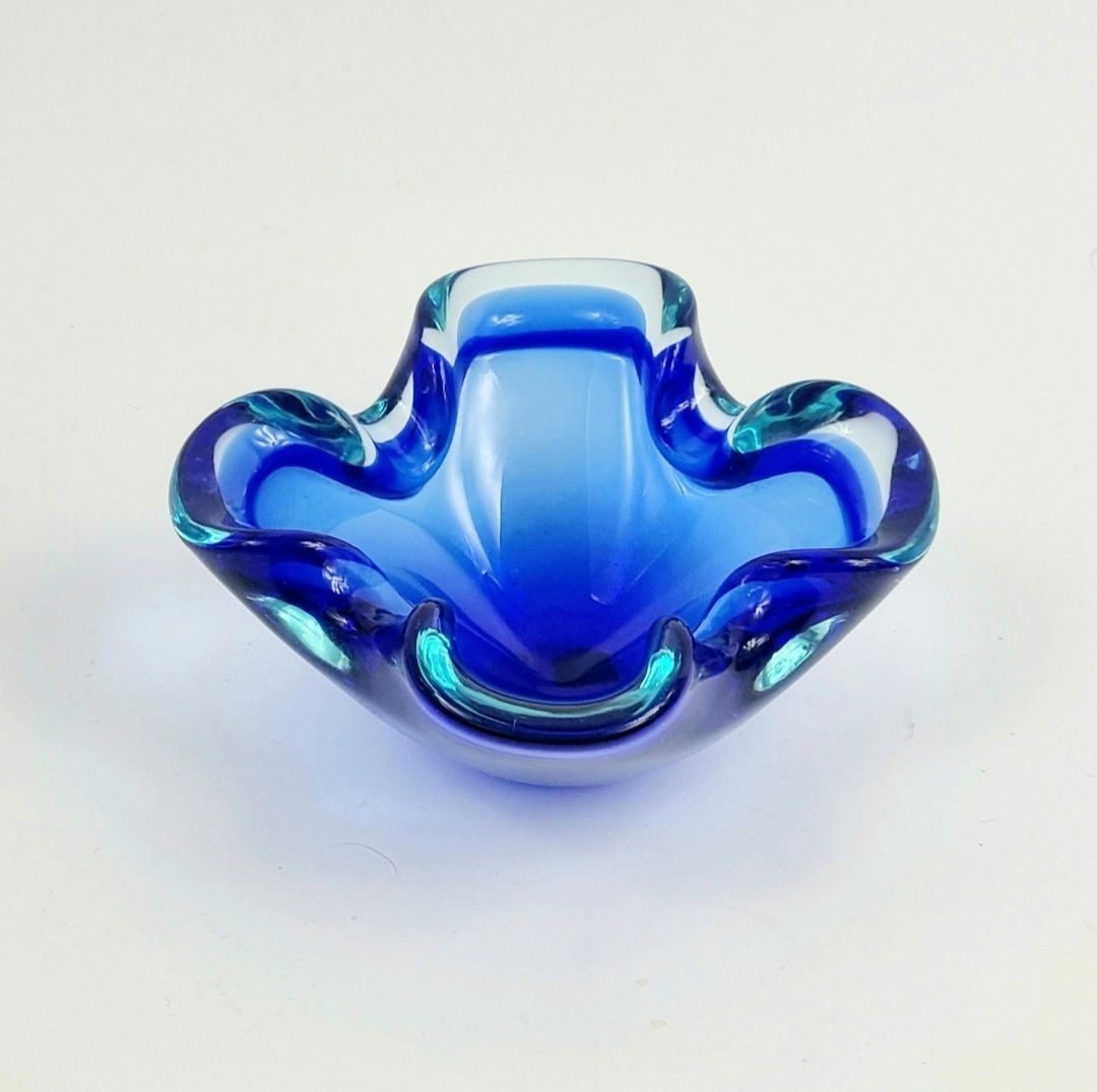 Pair Of Mid Century Sommerso Murano Glass Catchalls By Flavio Poli For Seguso, Italy, 1960s photo buy