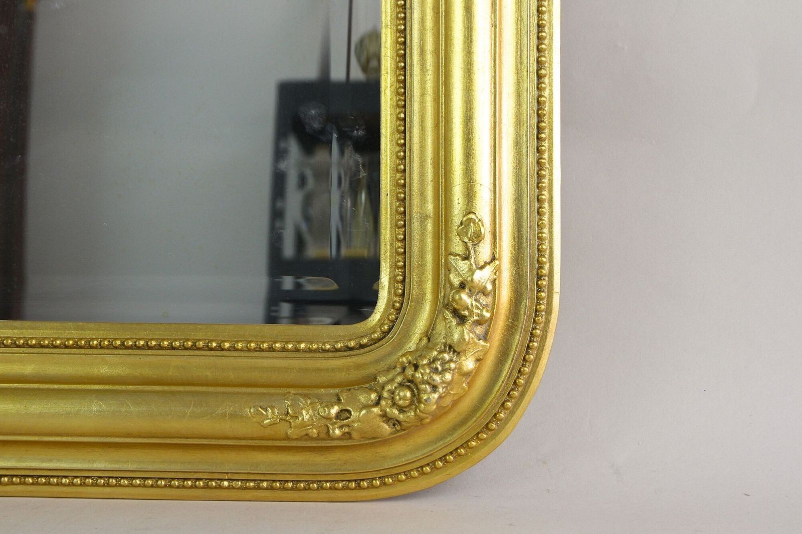 19th Century Golden Biedermeier Wall Mirror With Floral Design, Austria Ca. 1840 photo vinterior